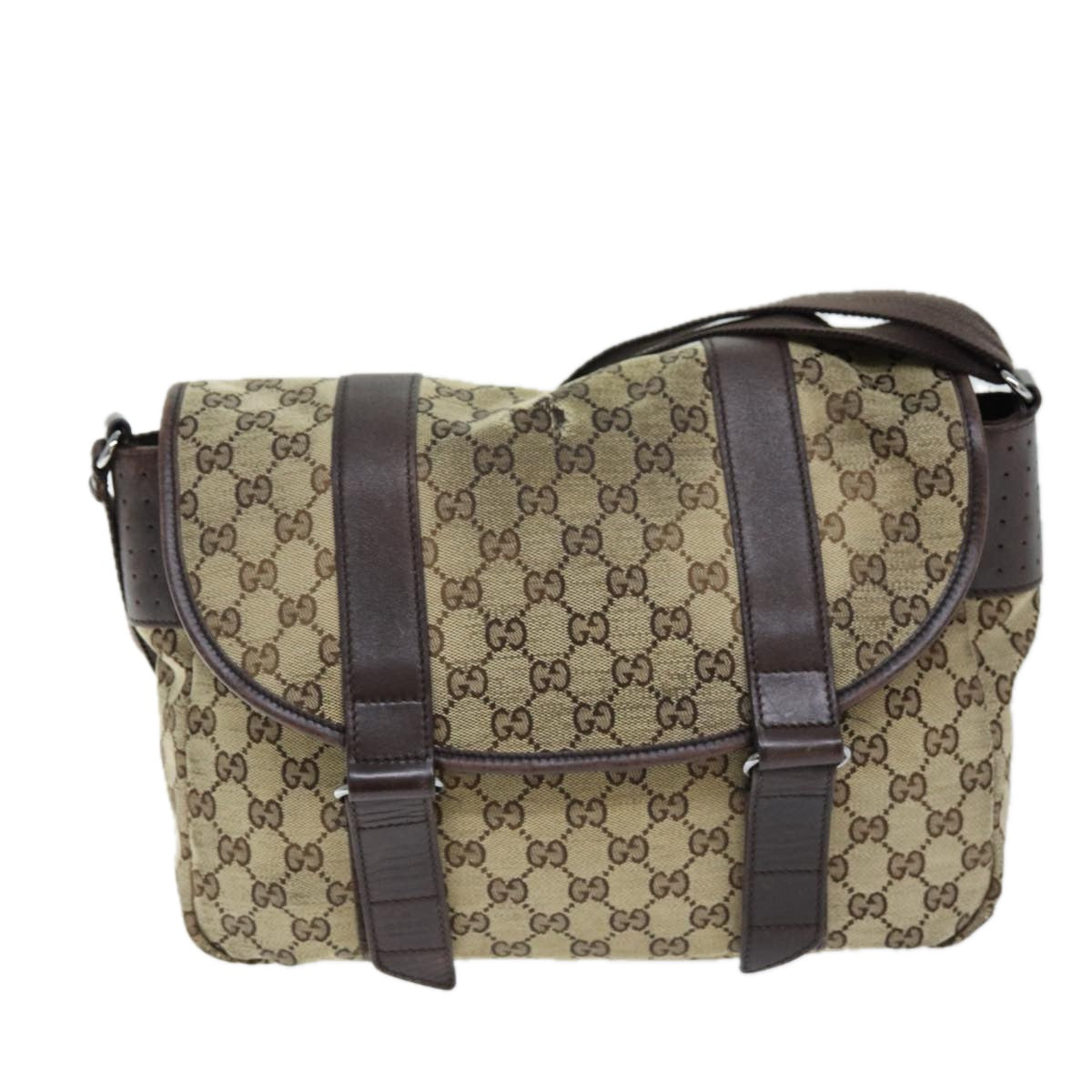 GUCCI GG Canvas Shoulder Bag Beige ti1673