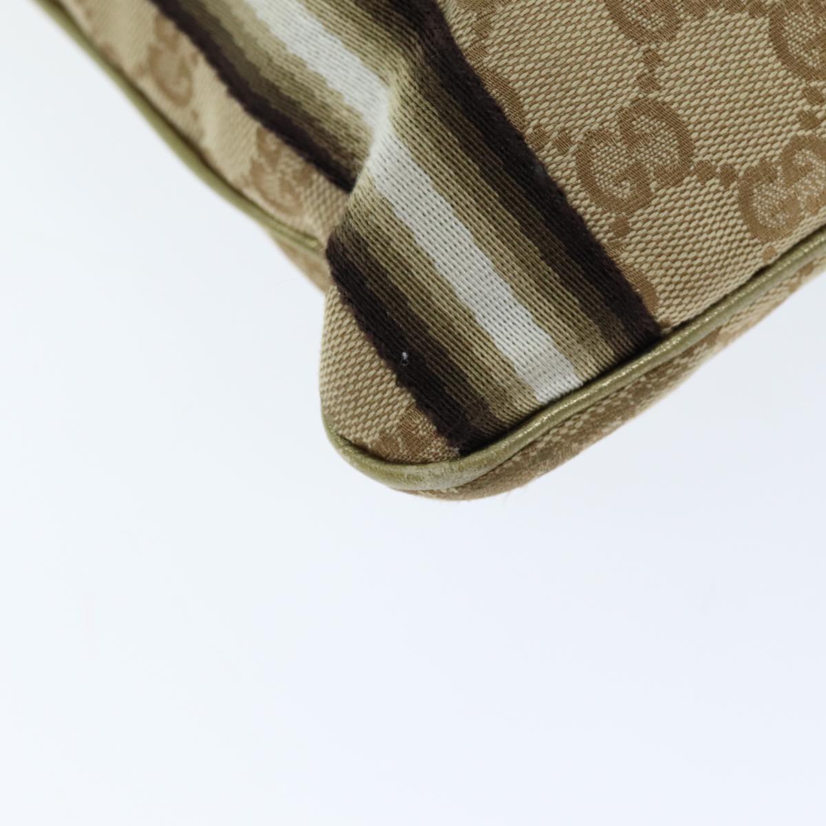 GUCCI GG Canvas Shoulder Bag Beige Gold ti1674
