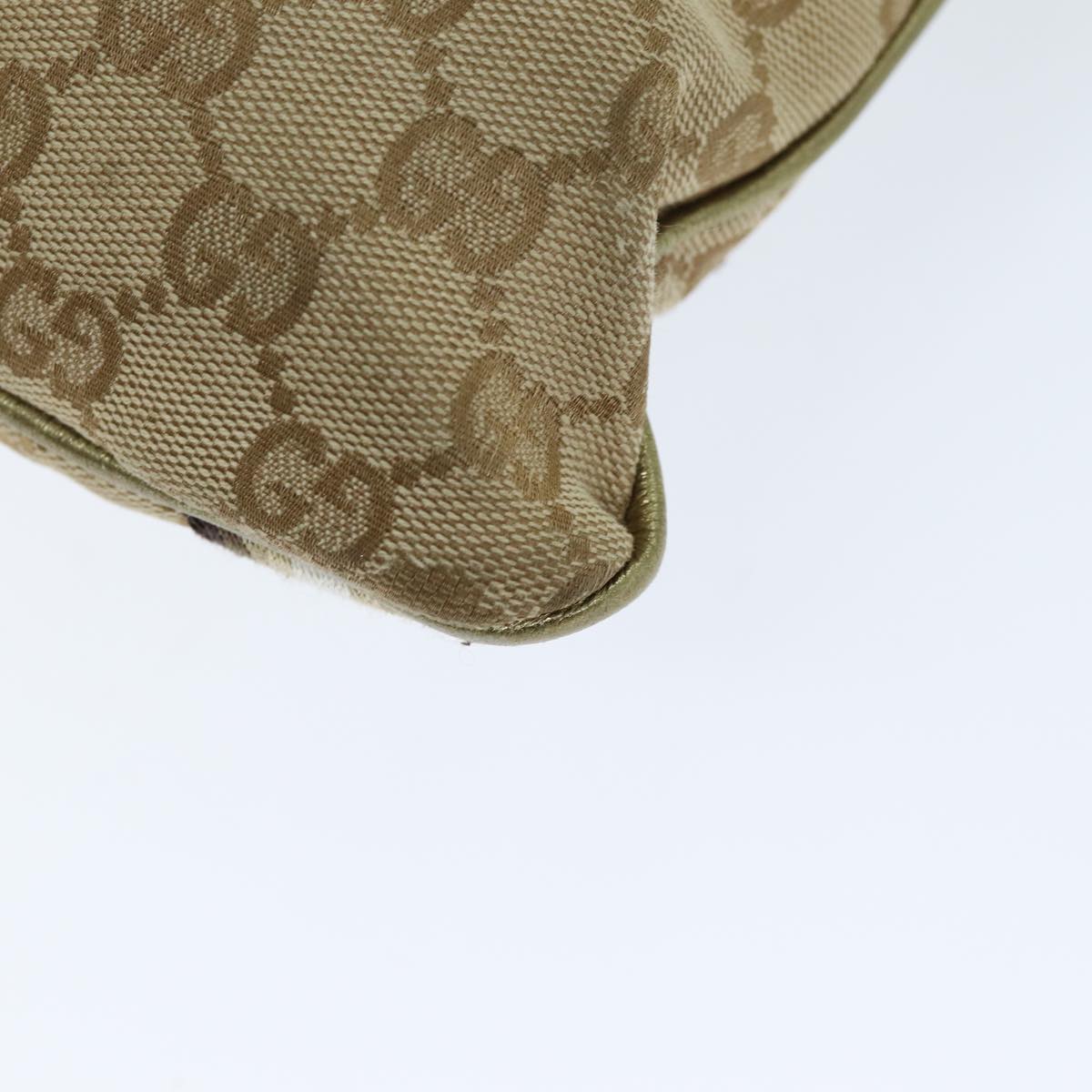 GUCCI GG Canvas Shoulder Bag Beige Gold ti1674