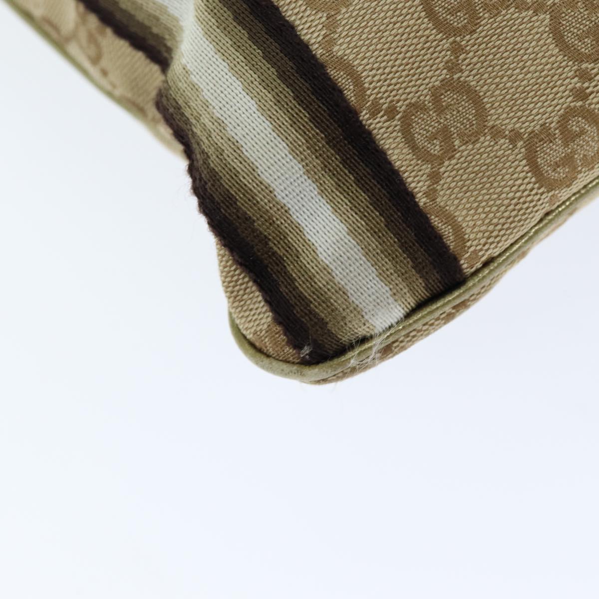 GUCCI GG Canvas Shoulder Bag Beige Gold ti1674