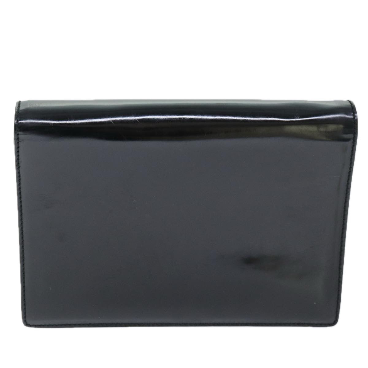 GUCCI Clutch Bag Enamel Black 018 122 1940 ti1679