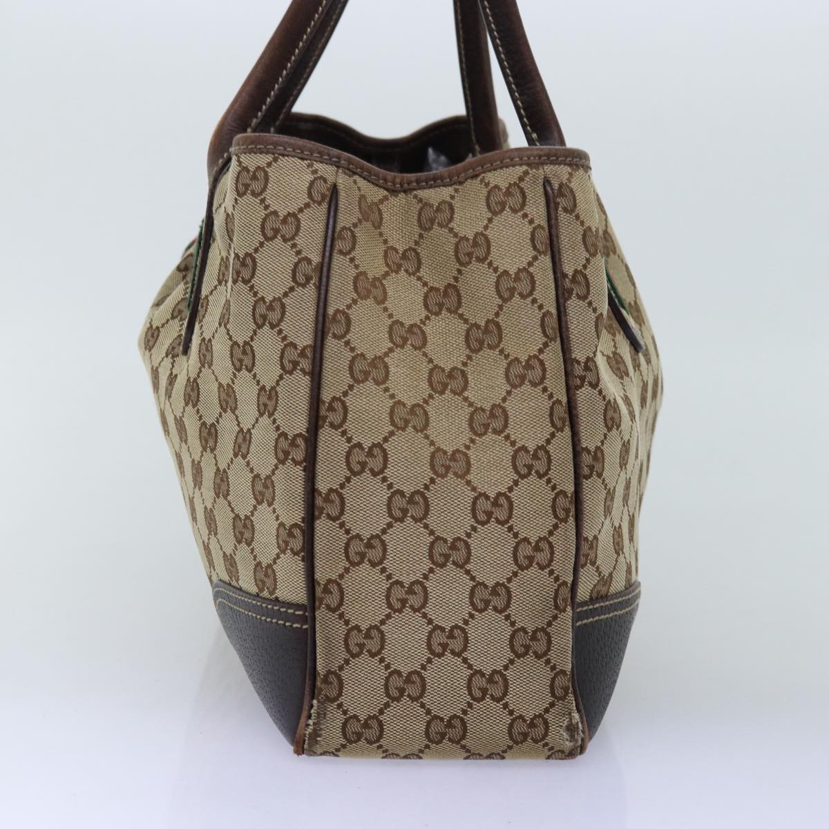 GUCCI GG Canvas Web Sherry Line Tote Bag Beige Green Red ti1682