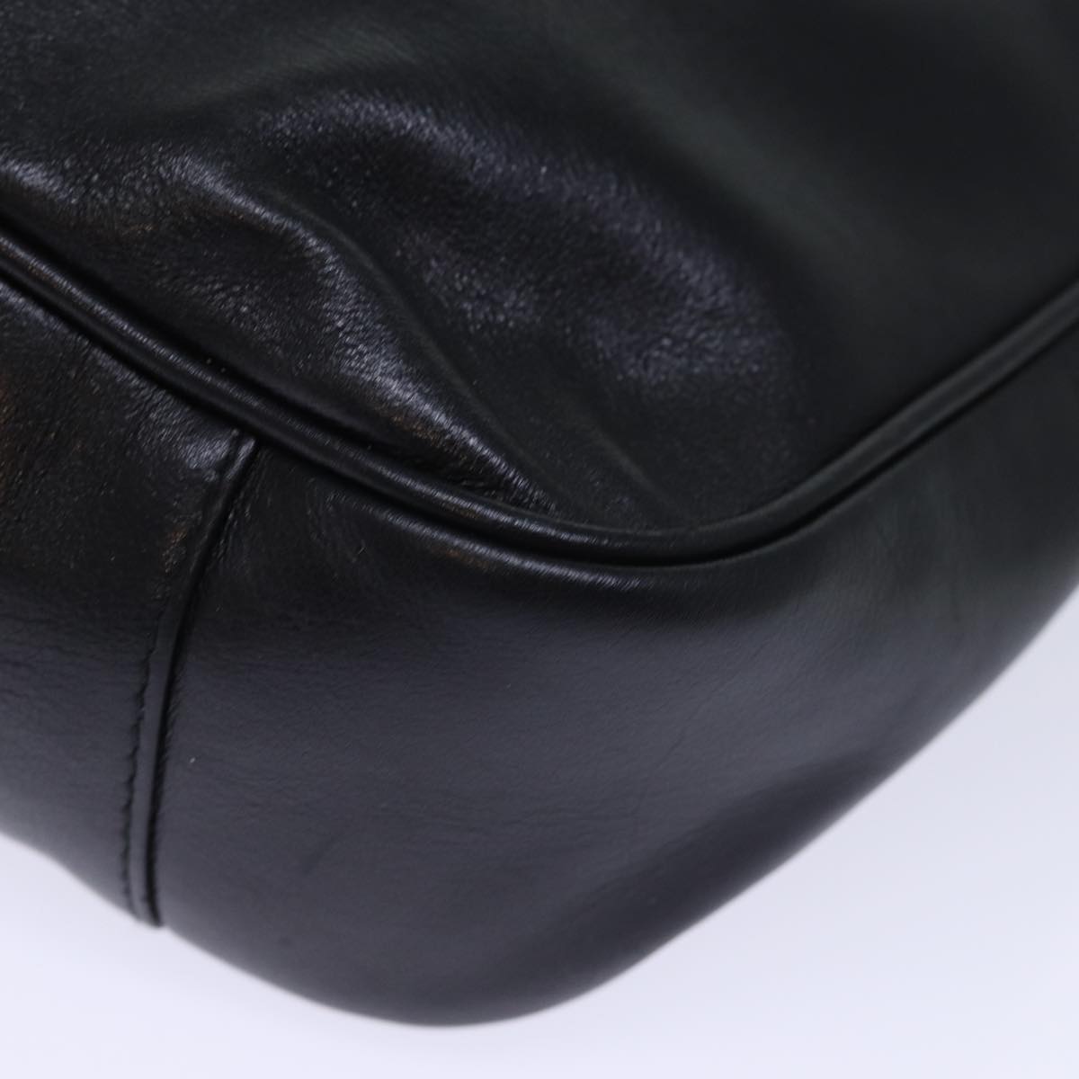 GUCCI Bamboo Hand Bag Leather Black 001 2113 1638 ti1685