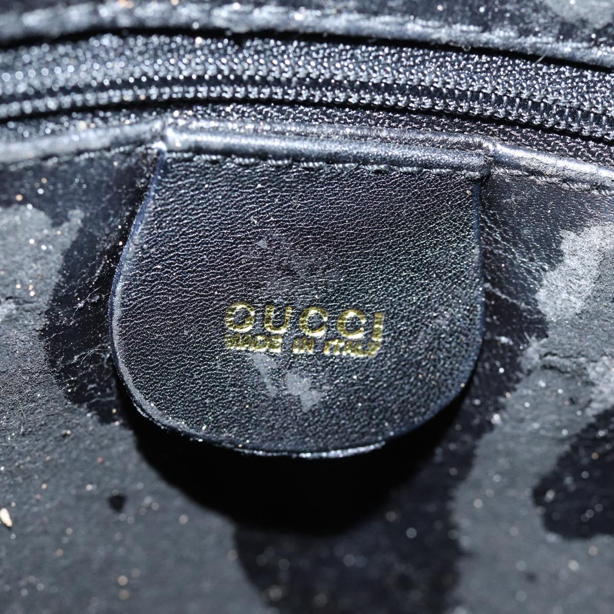 GUCCI Bamboo Hand Bag Leather Black 001 2113 1638 ti1685