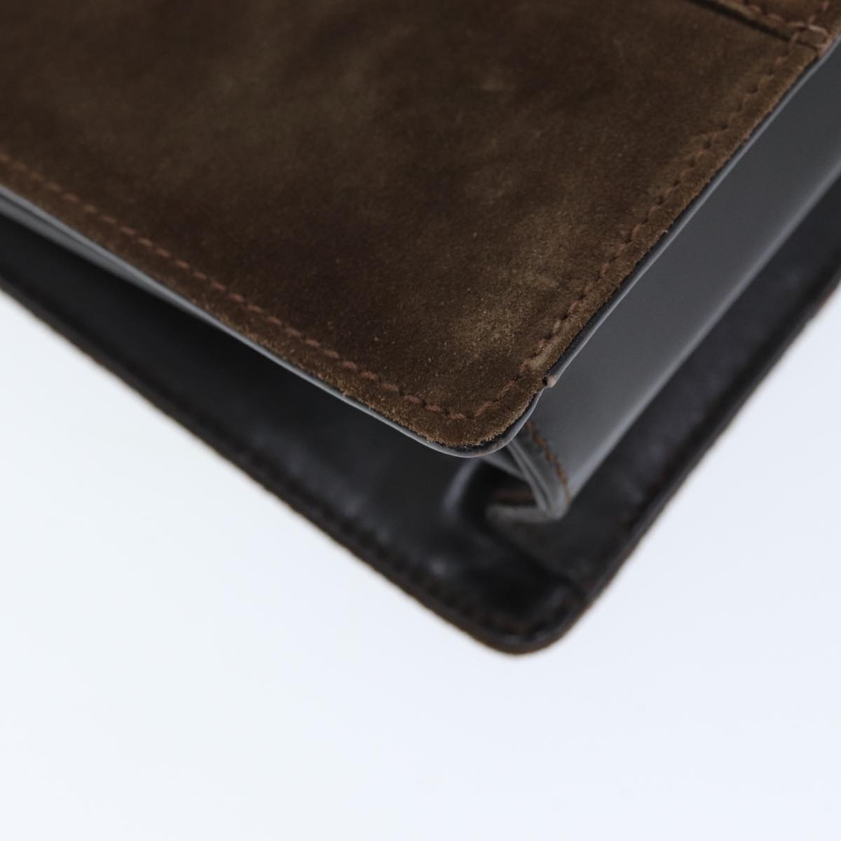 GUCCI Shoulder Bag Suede Brown ti1687