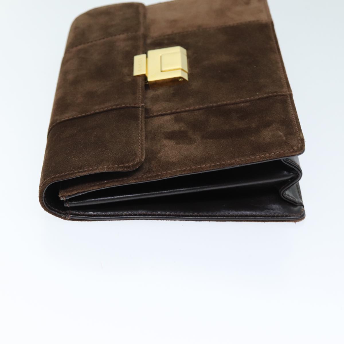 GUCCI Shoulder Bag Suede Brown ti1687