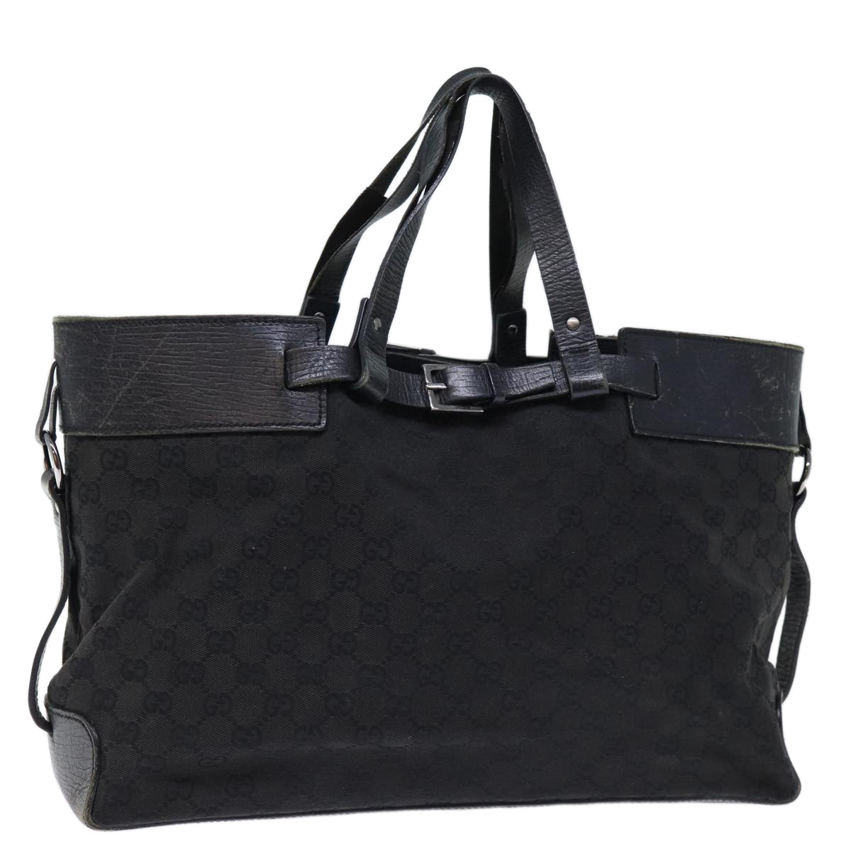 GUCCI GG Canvas Hand Bag Black ti1692