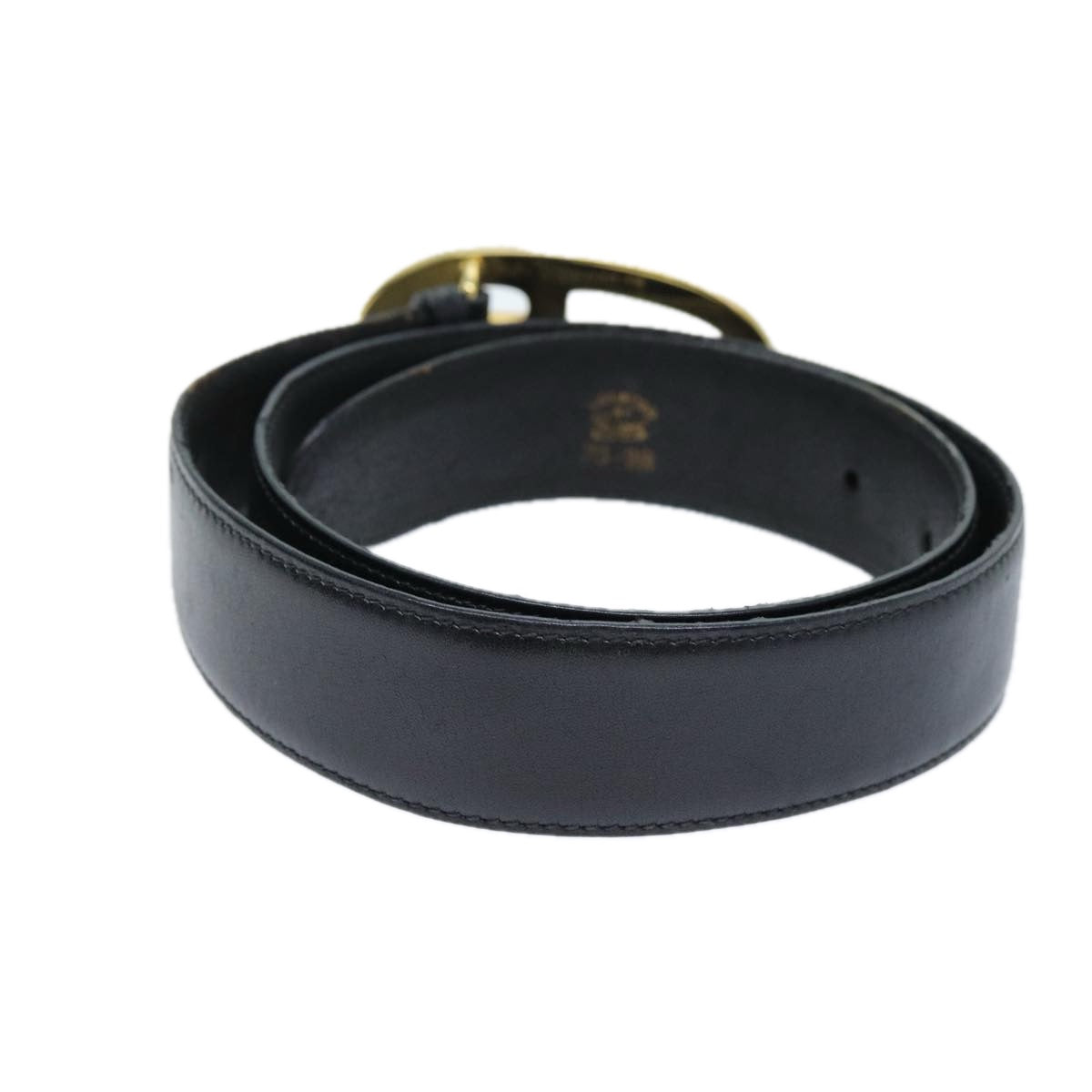 GUCCI Belt Leather 26.4""-28.7"" Black ti1727