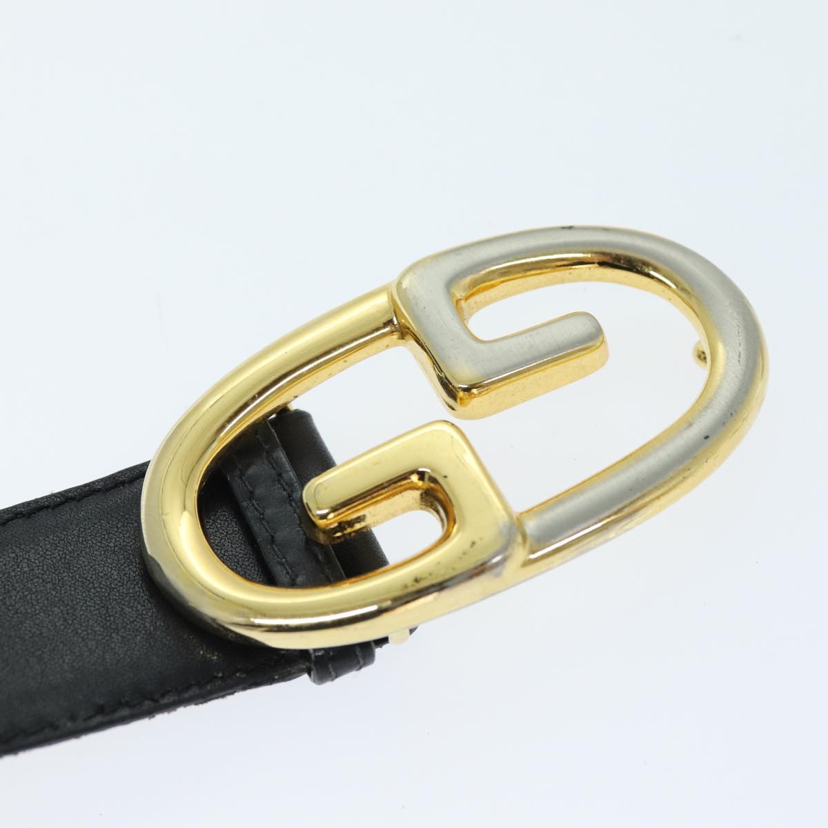 GUCCI Belt Leather 26.4""-28.7"" Black ti1727