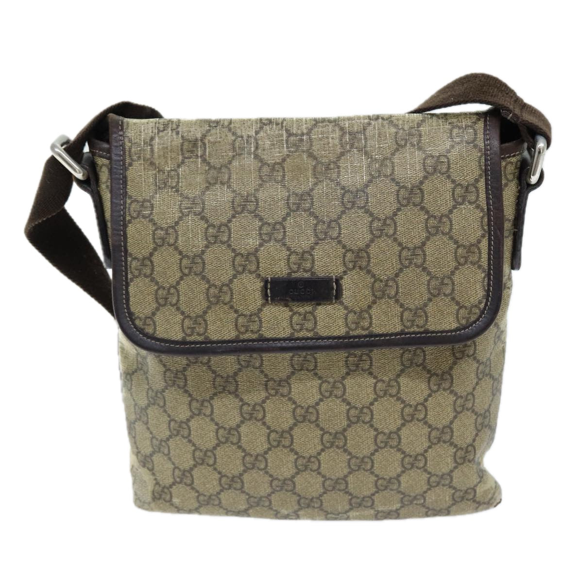 GUCCI GG Canvas Shoulder Bag Coated Canvas Beige ti1728