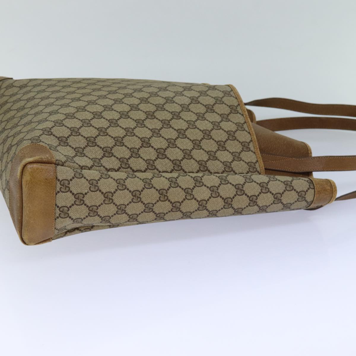 GUCCI GG Supreme Tote Bag PVC Leather Beige Brown 002 115 0135 ti1798