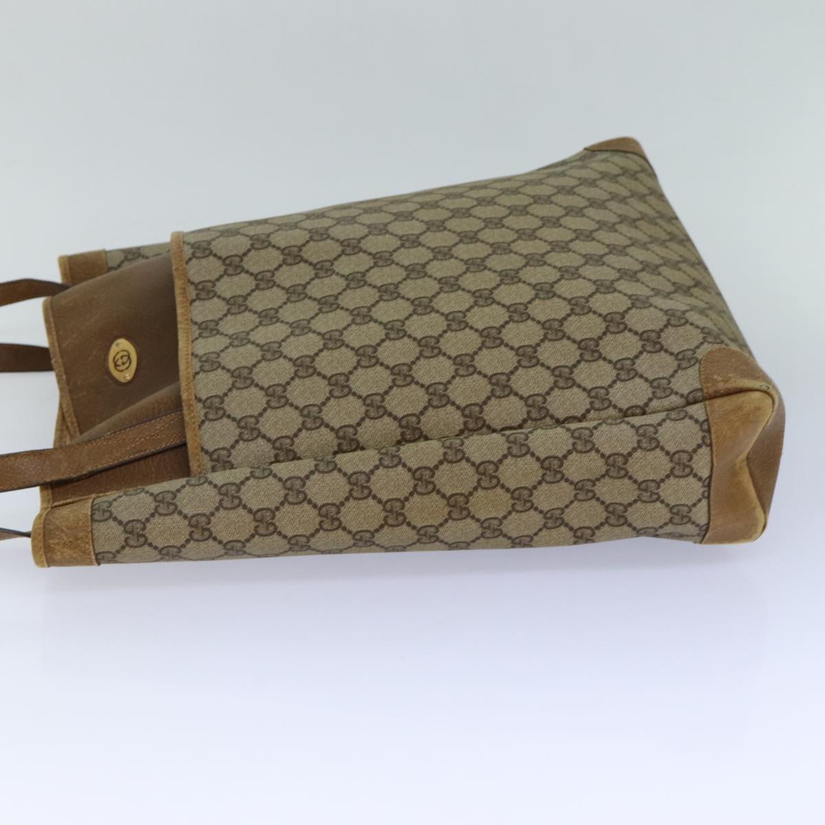 GUCCI GG Supreme Tote Bag PVC Leather Beige Brown 002 115 0135 ti1798