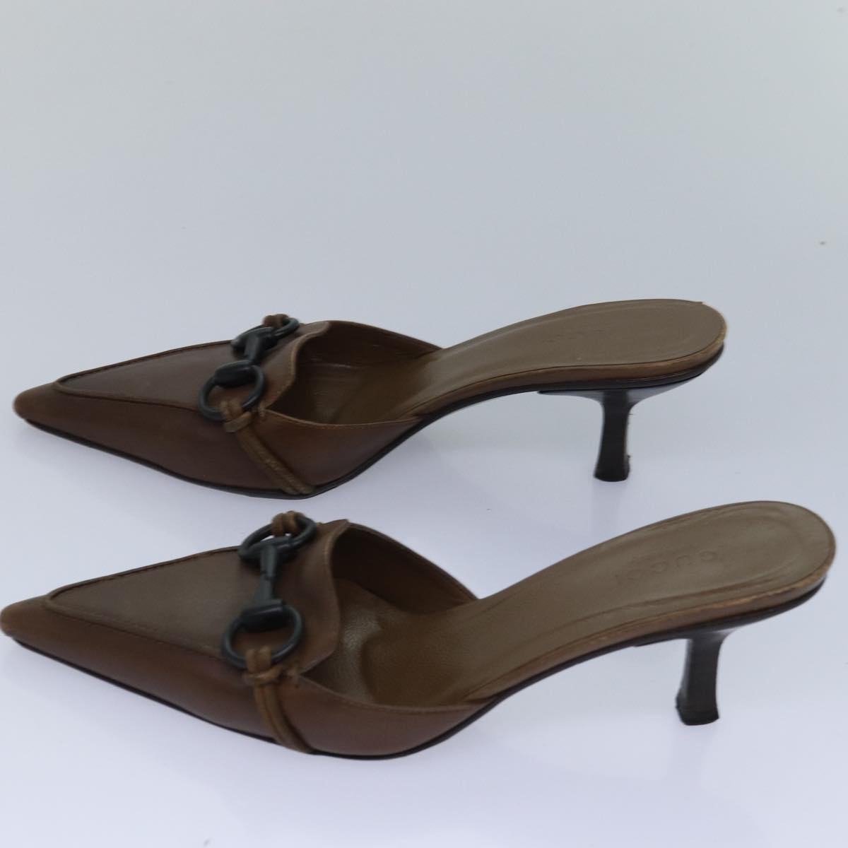 GUCCI High heels Leather 2Set Brown Beige ti1811