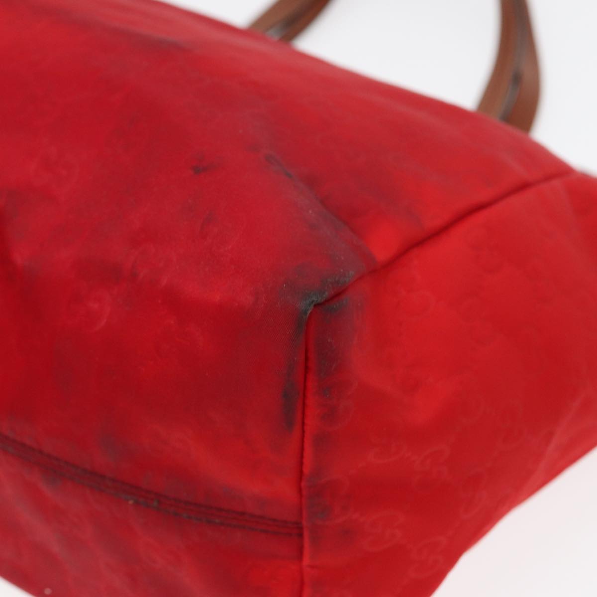 GUCCI GG Canvas Tote Bag Nylon Red ti1860