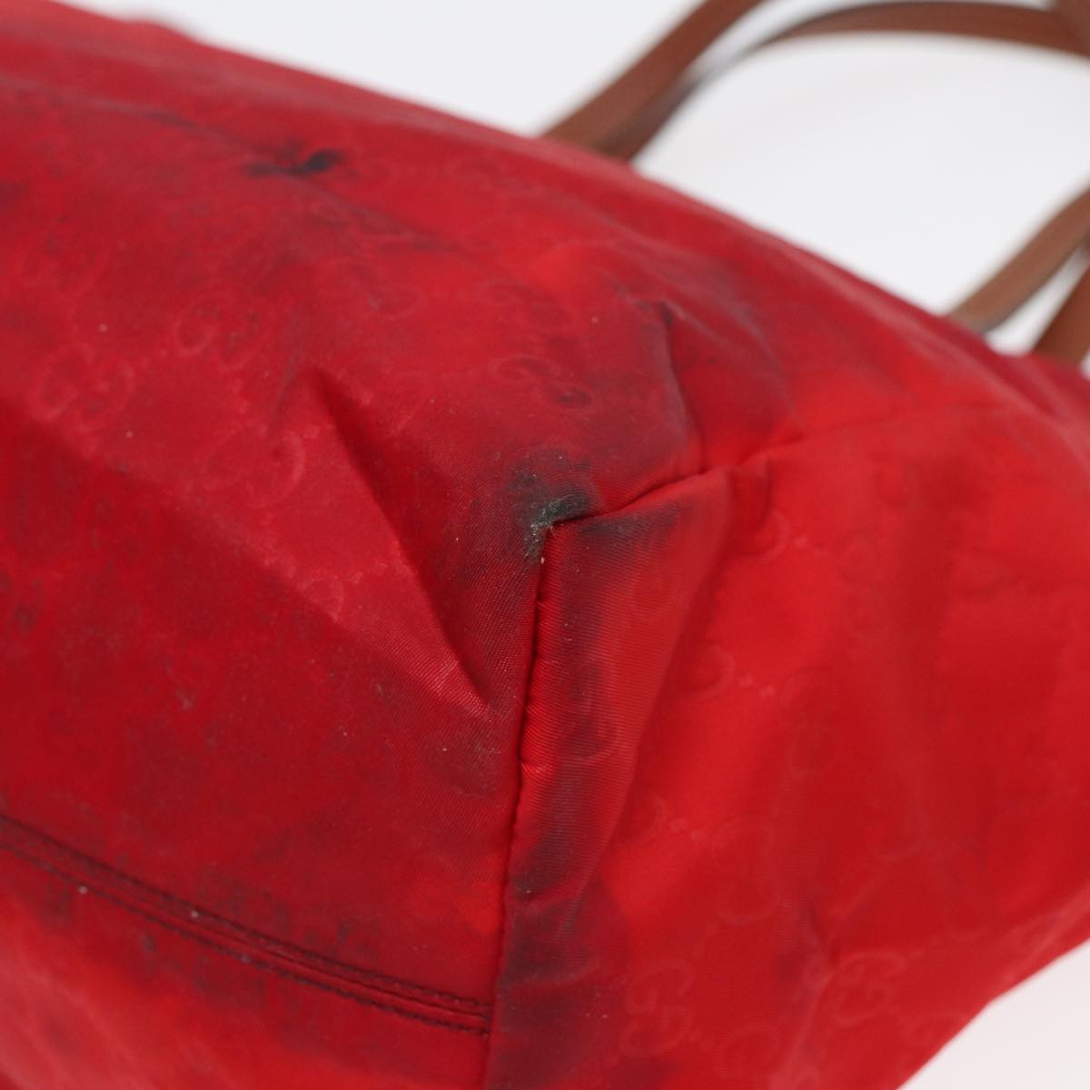 GUCCI GG Canvas Tote Bag Nylon Red ti1860