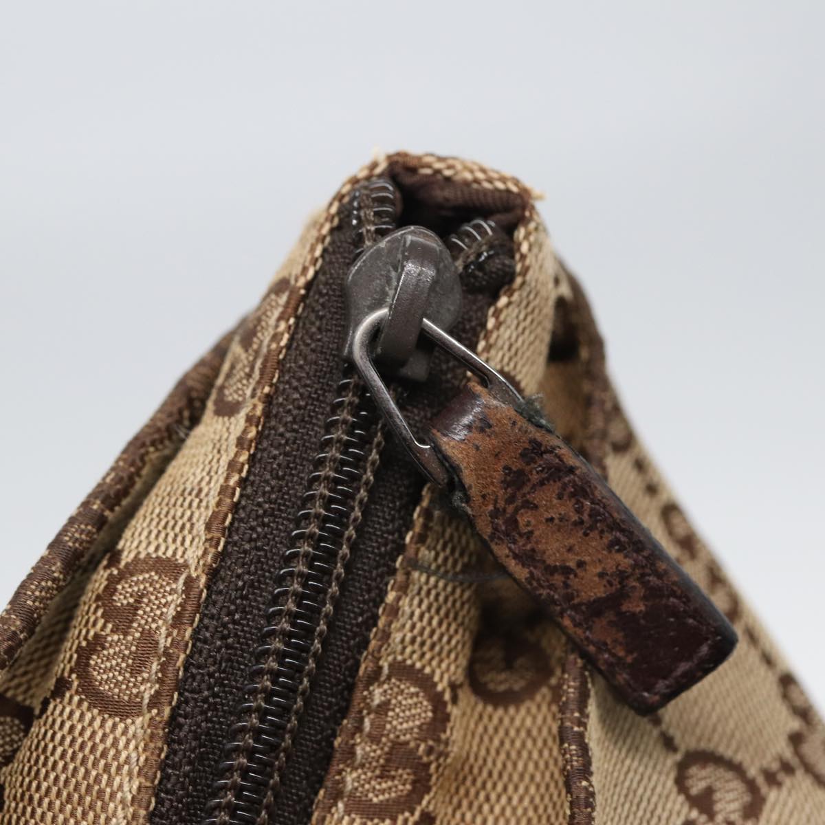 GUCCI GG Canvas Web Sherry Line Tote Bag Canvas Beige ti1861