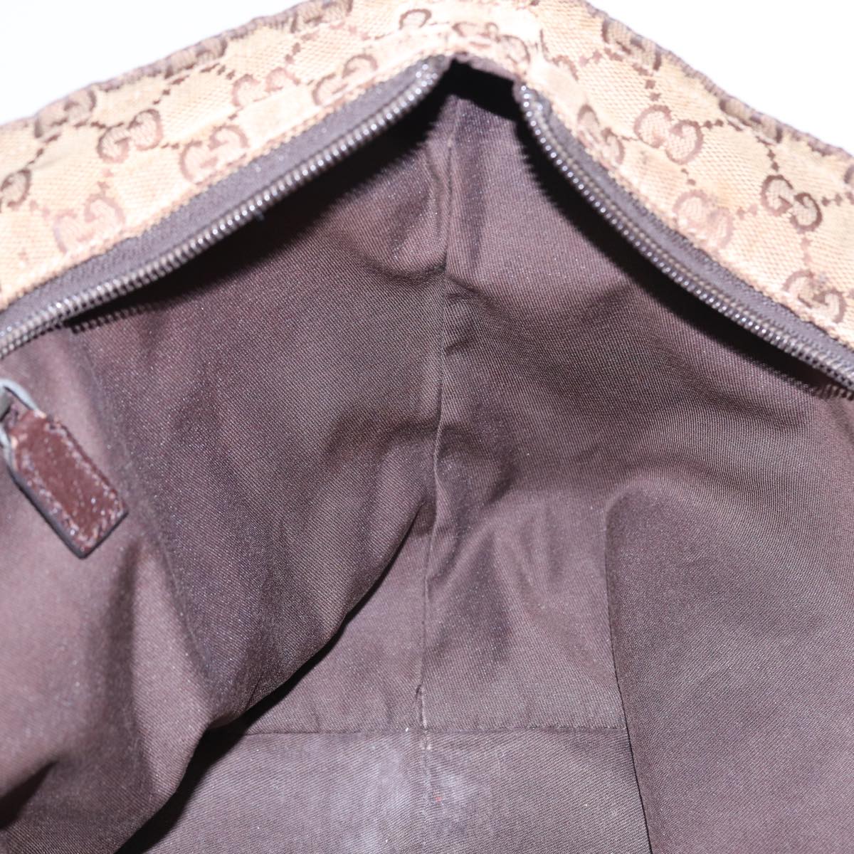 GUCCI GG Canvas Web Sherry Line Tote Bag Canvas Beige ti1861