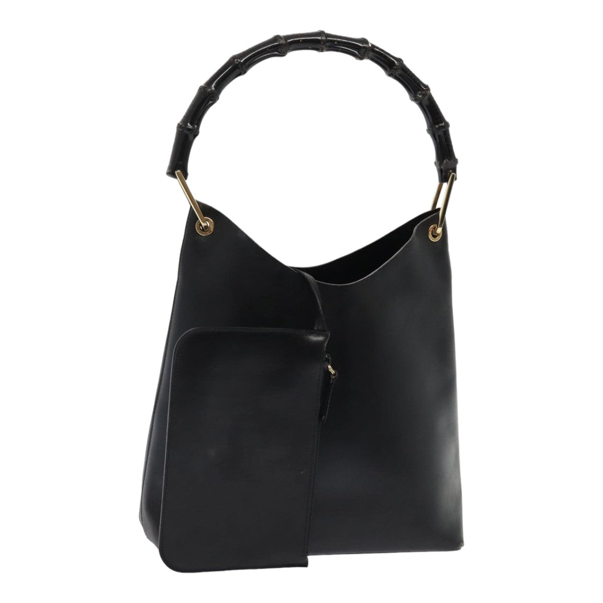 GUCCI Bamboo Hand Bag Leather Black 001 2113 1880 ti1885
