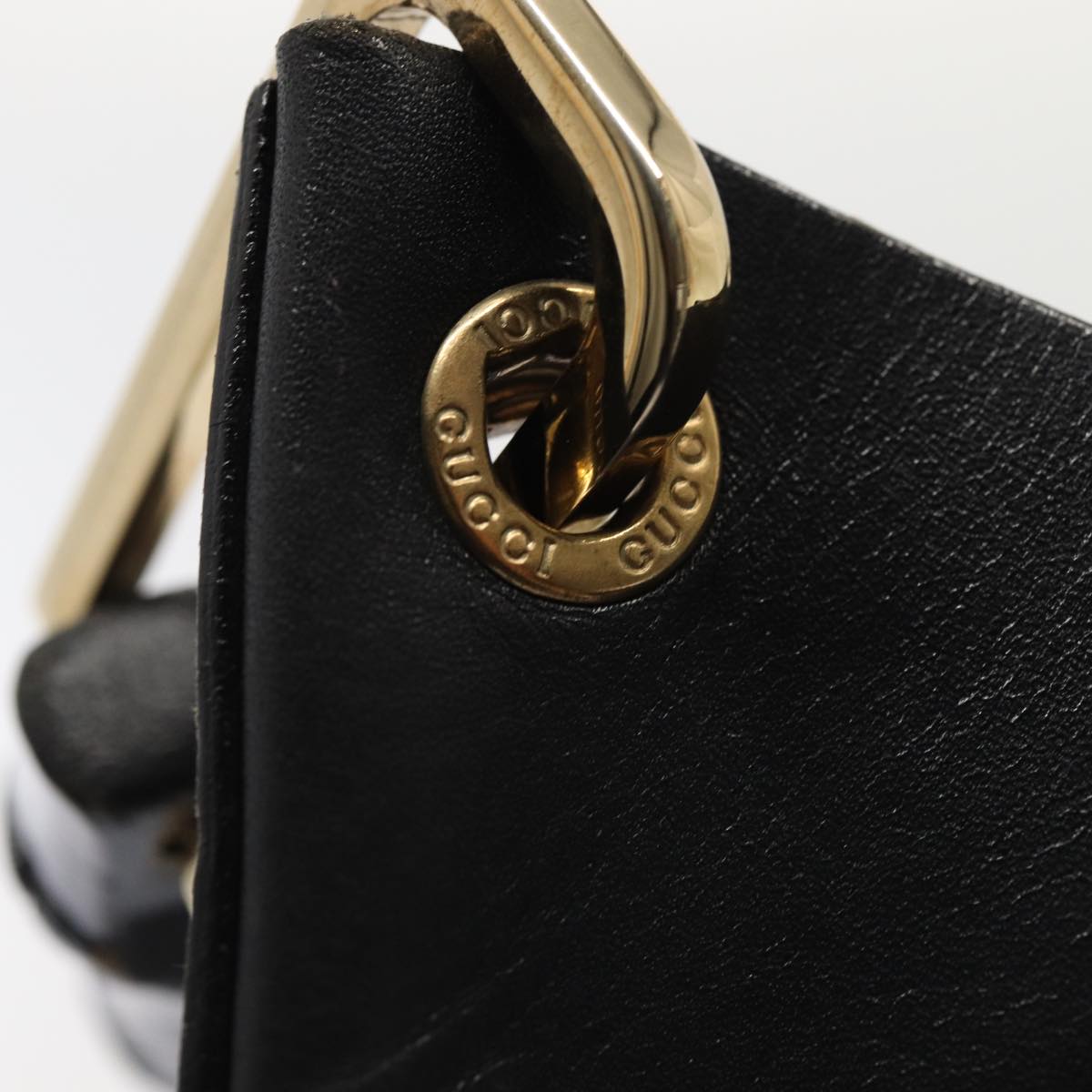 GUCCI Bamboo Hand Bag Leather Black 001 2113 1880 ti1885