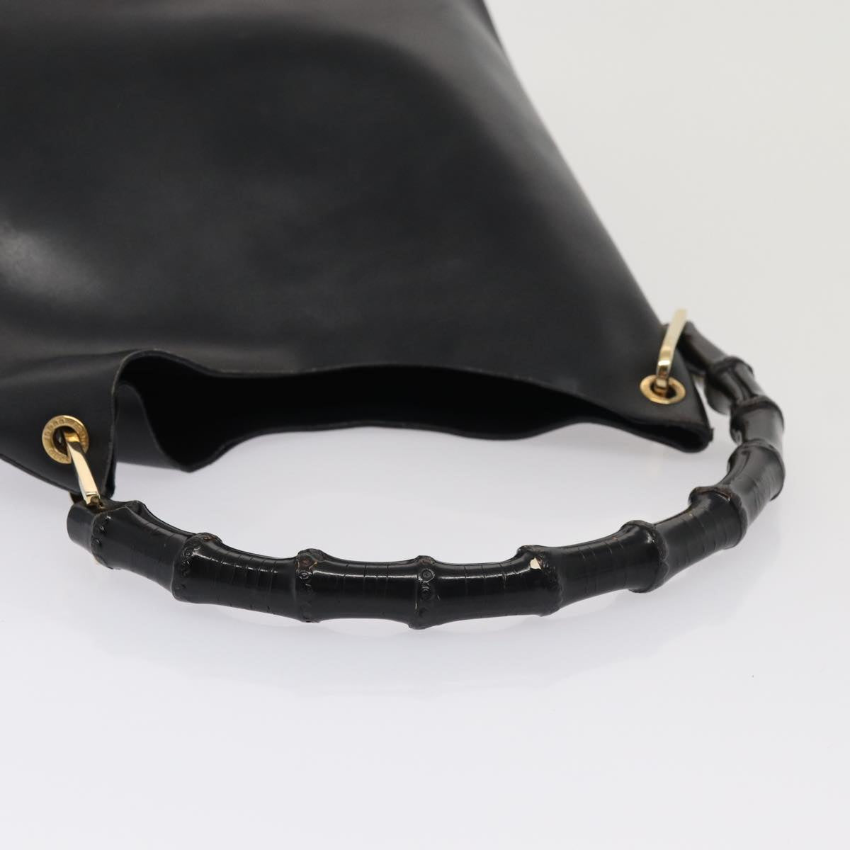 GUCCI Bamboo Hand Bag Leather Black 001 2113 1880 ti1885
