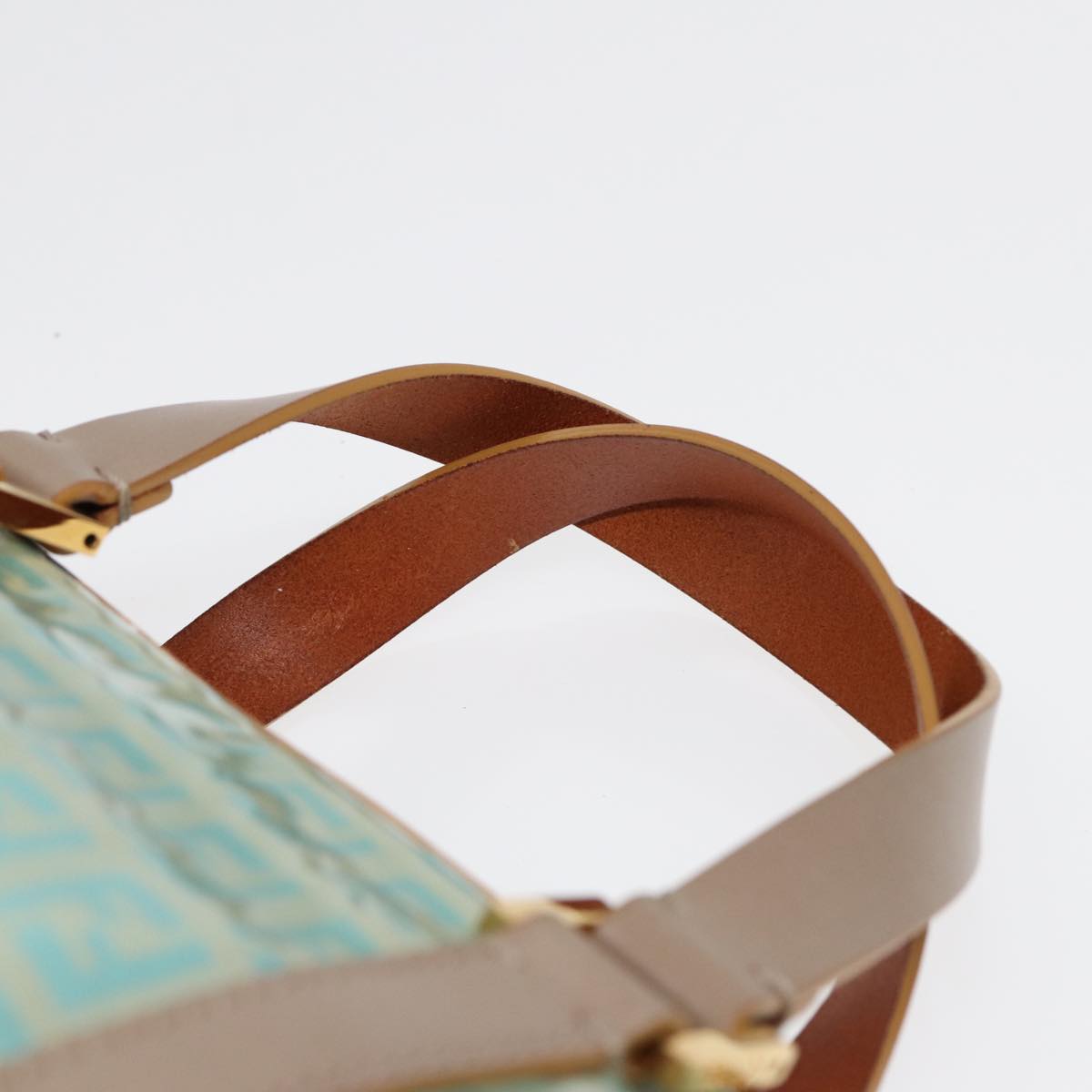 FENDI Hand Bag Enamel Peppermint Gold ti1934