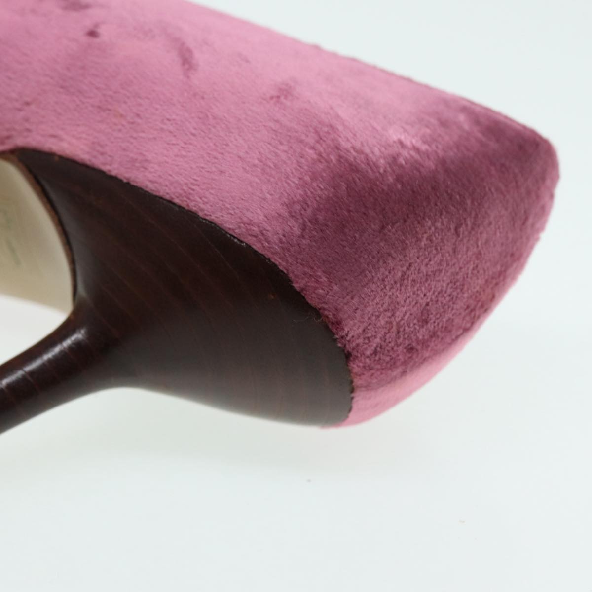 GUCCI pumps High heels Velor 37C Pink Beige ti1972