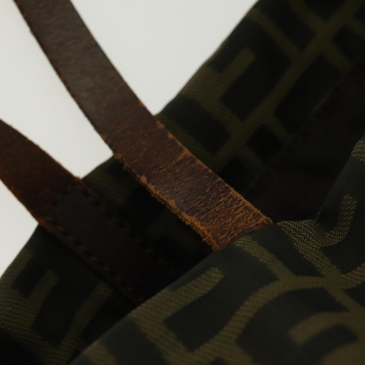 FENDI Zucca Canvas Tote Bag Brown Black Silver ti2007