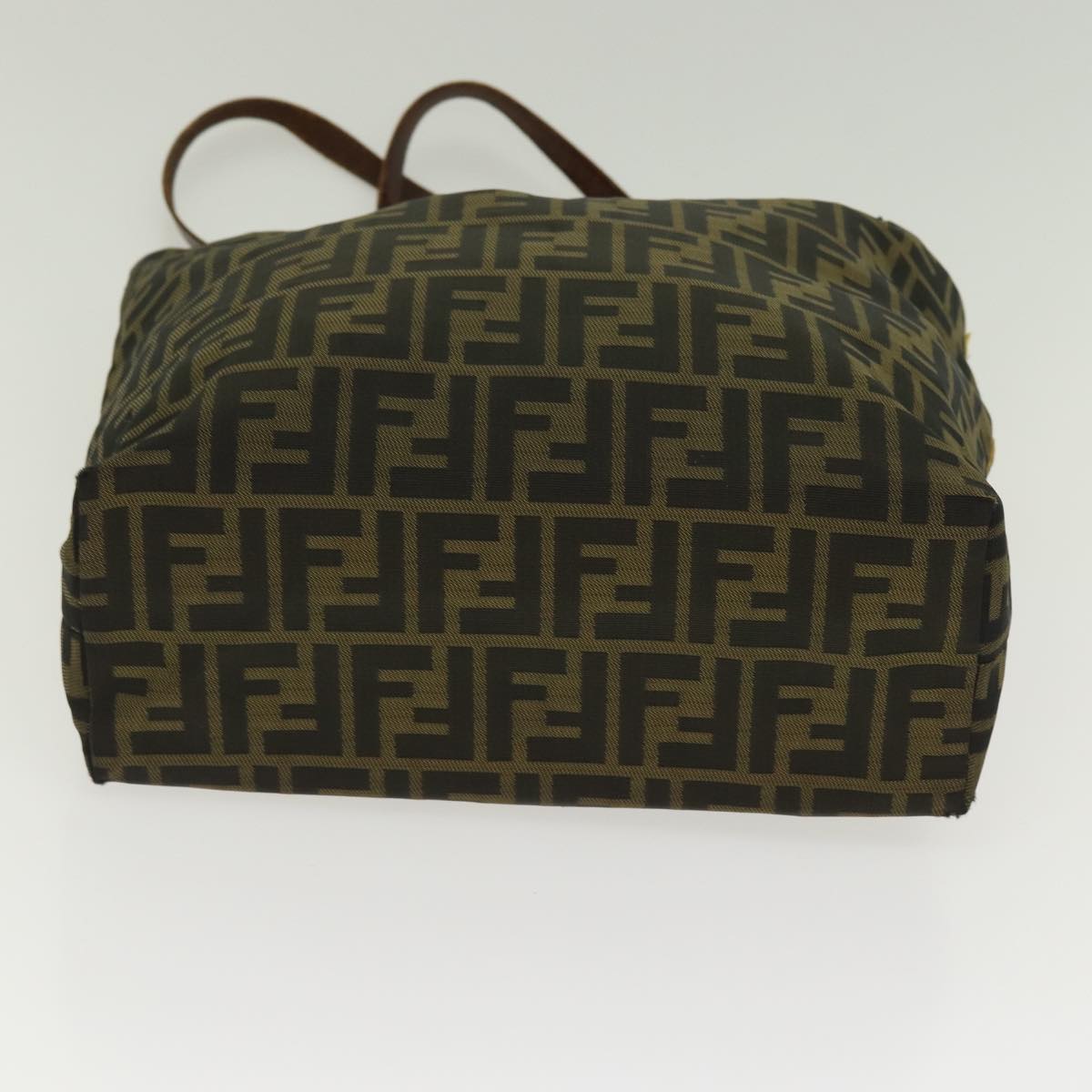 FENDI Zucca Canvas Tote Bag Brown Black Silver ti2007