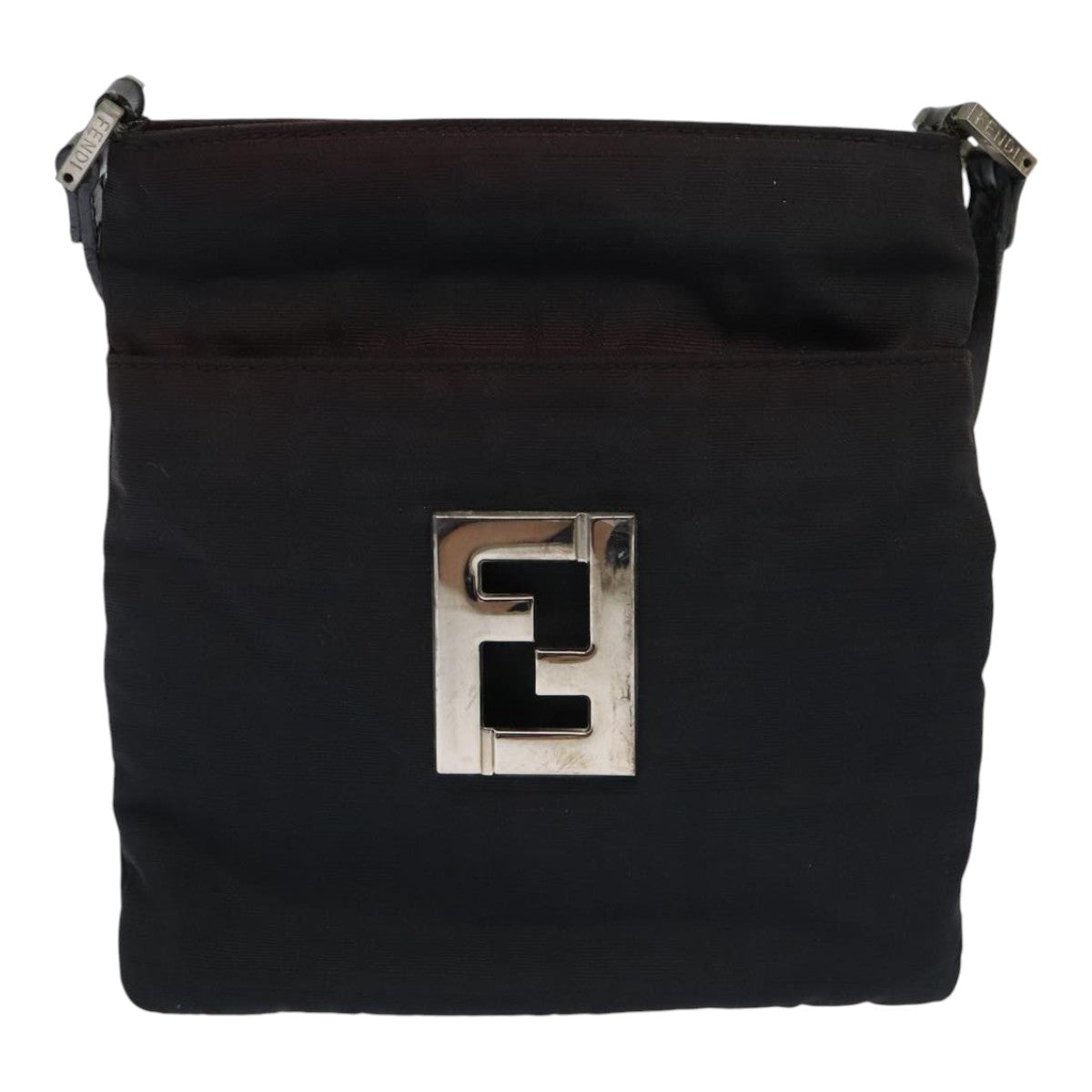 FENDI Zucca Canvas Shoulder Bag Nylon Black ti2102