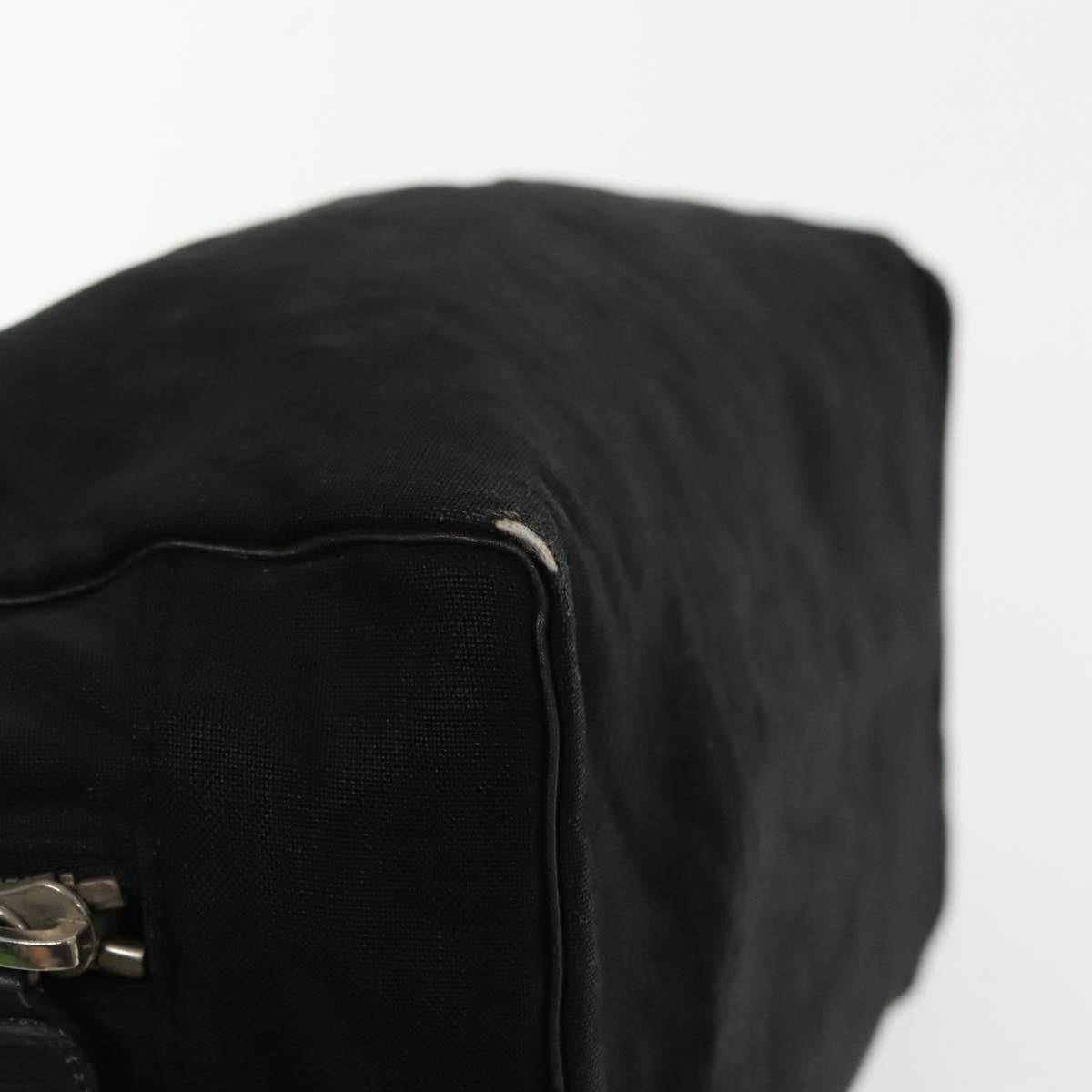 FENDI Hand Bag Cotton Nylon Black Silver ti2136