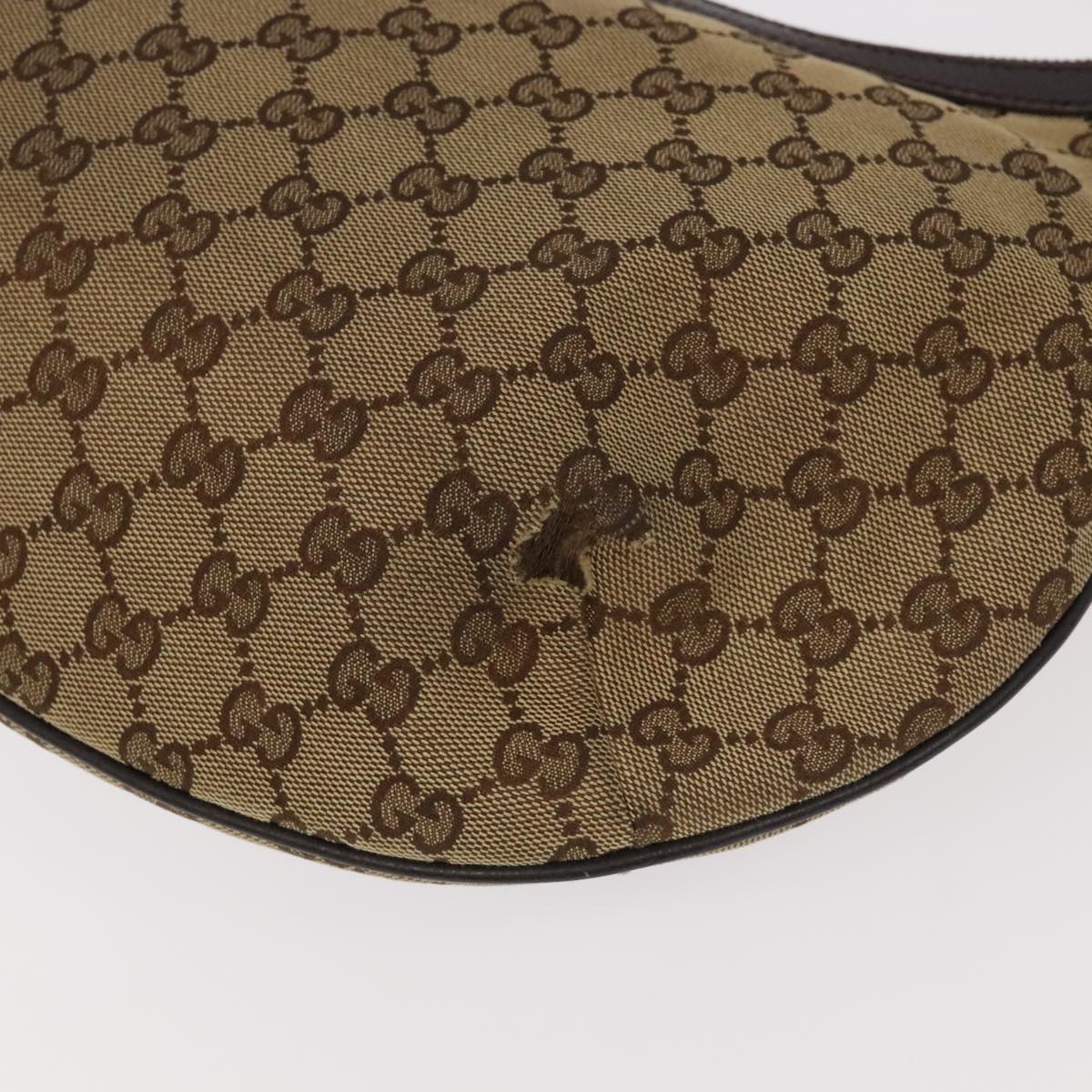 GUCCI GG Canvas Web Sherry Line Shoulder Bag Beige Silver 181092 ti2224