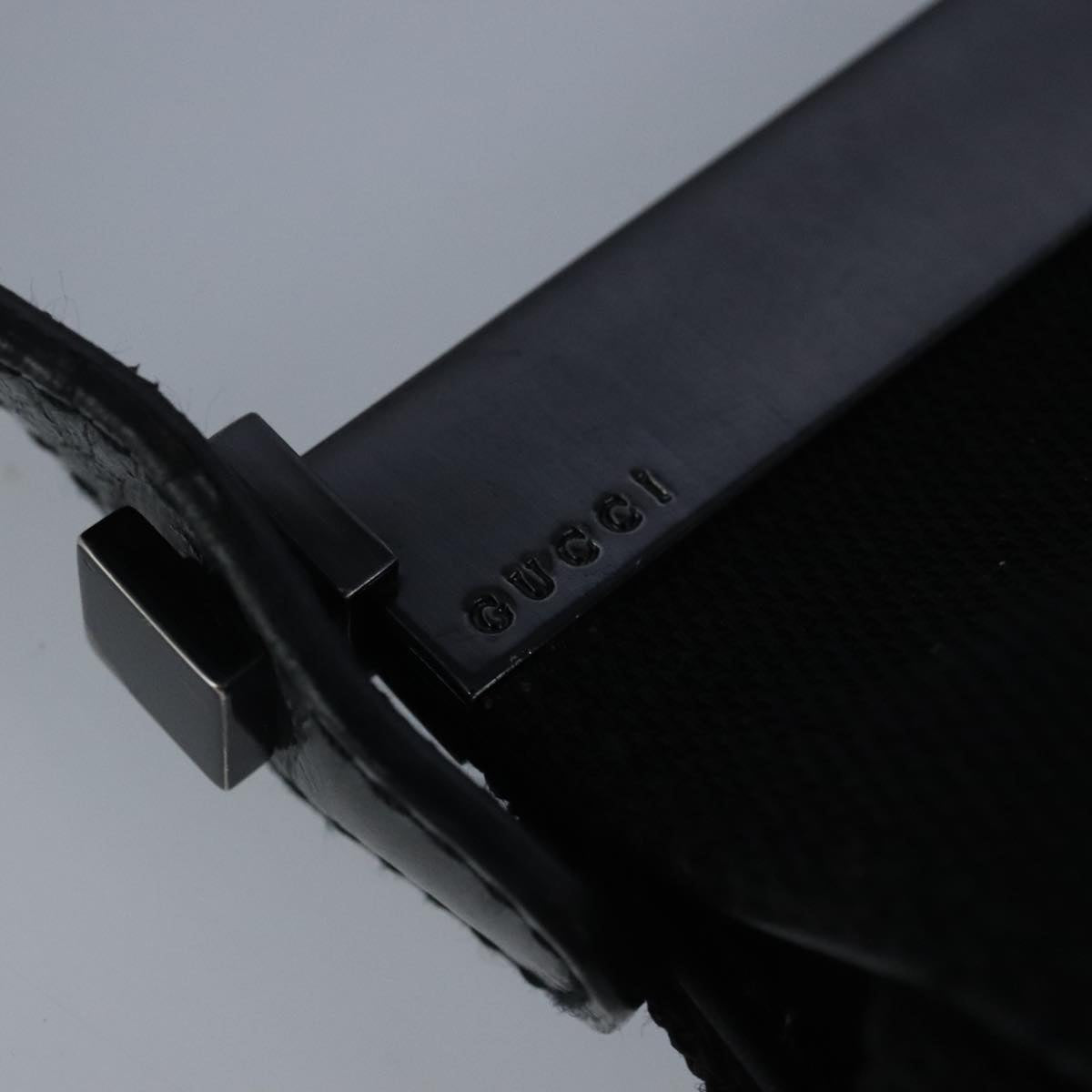 GUCCI Shoulder Bag Nylon Black Gold ti2230