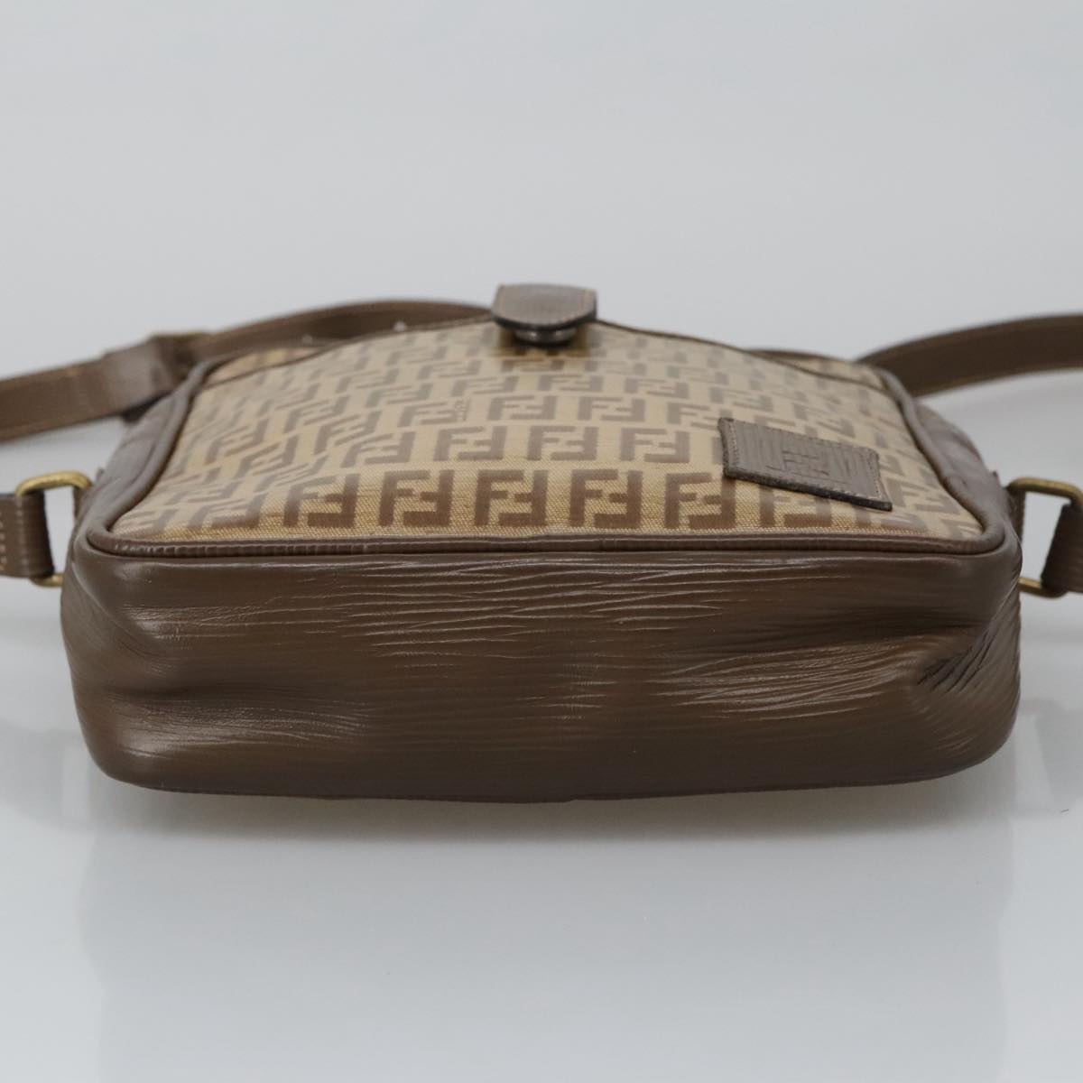 FENDI Zucchino Canvas Shoulder Bag Coated Canvas Brown ti2297
