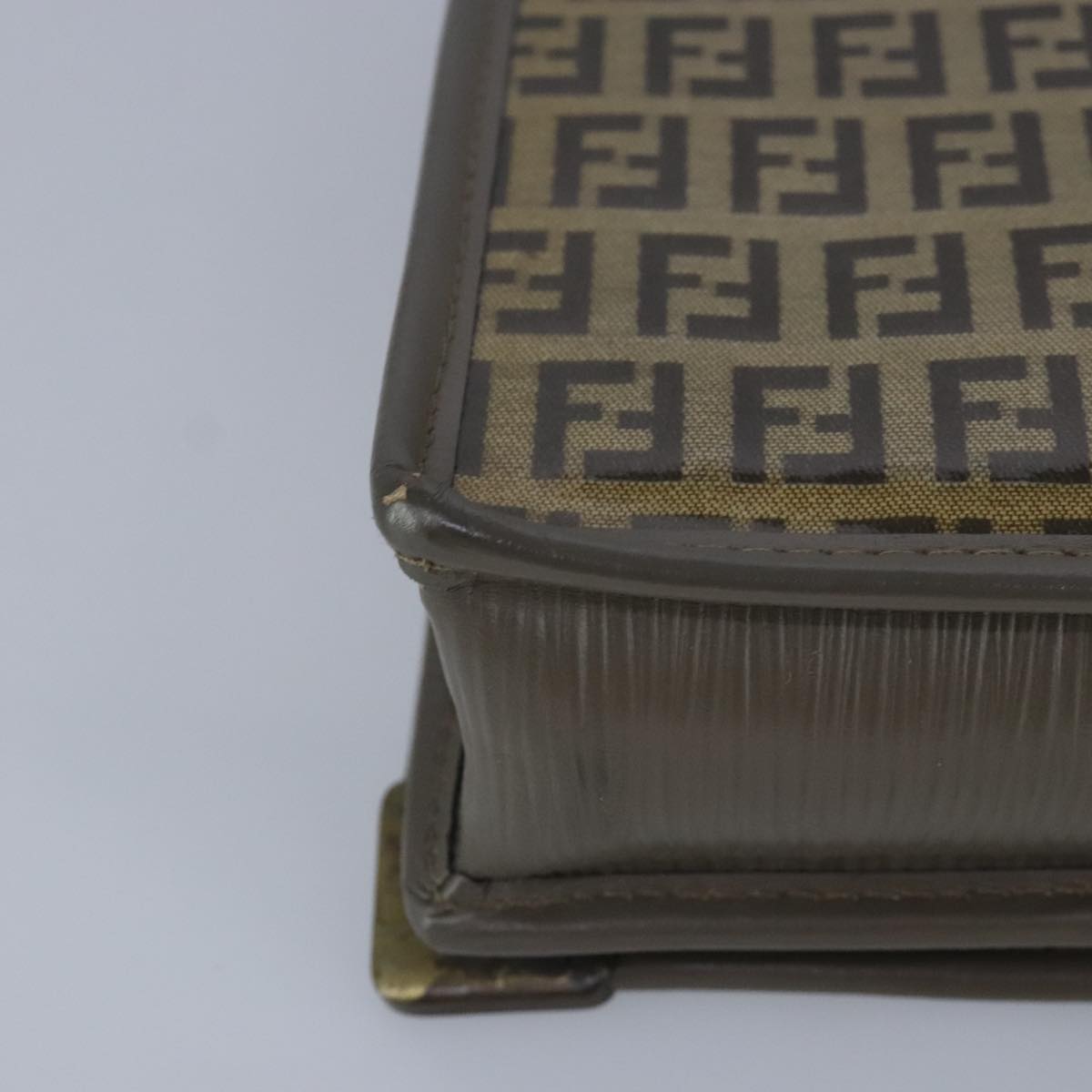 FENDI Zucchino Canvas Clutch Bag Coated Canvas Brown ti2310