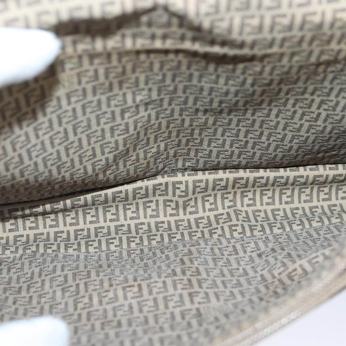 FENDI Zucchino Canvas Clutch Bag Coated Canvas Brown ti2310