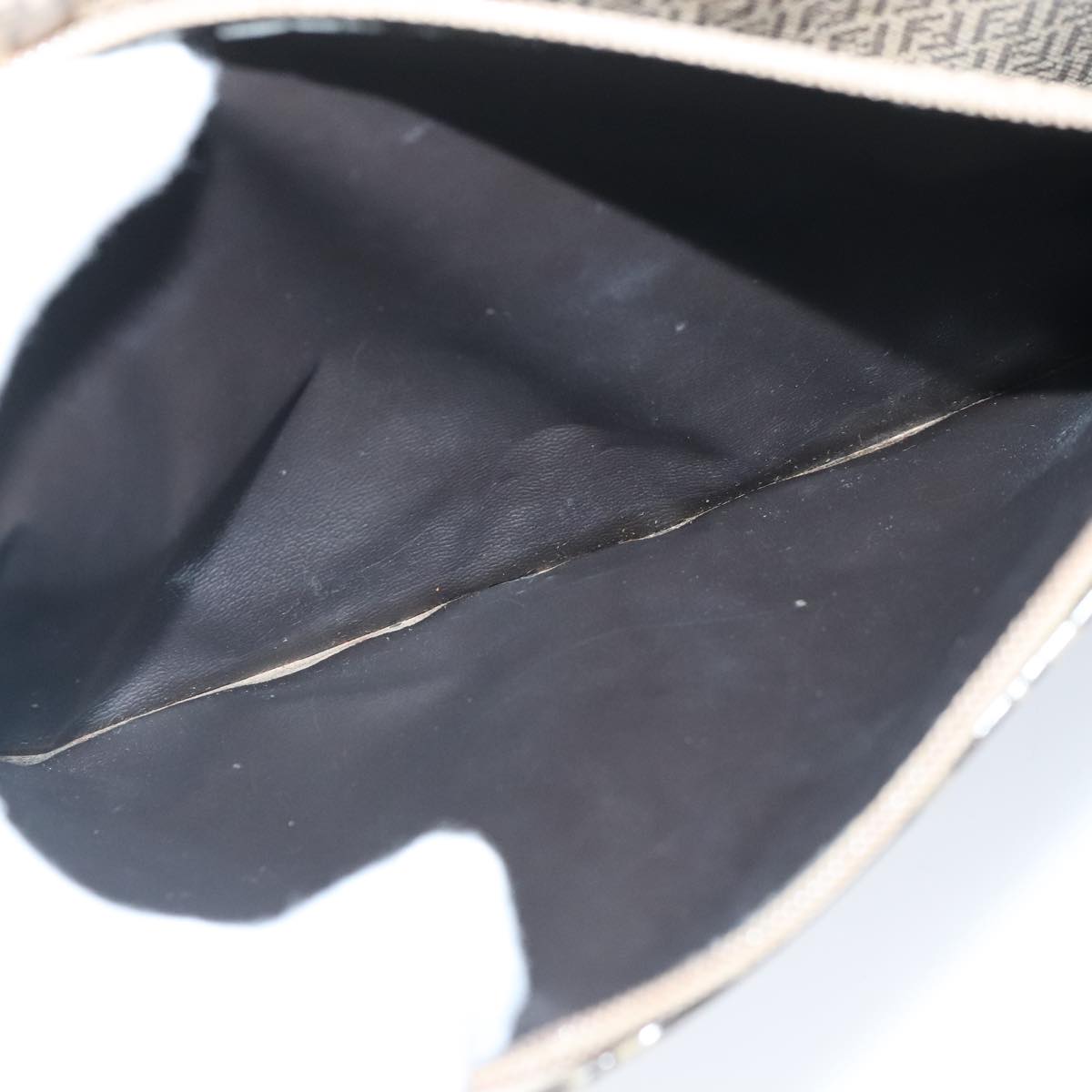 FENDI Zucchino Canvas Clutch Bag Coated Canvas Brown ti2310