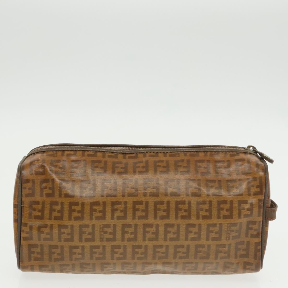 FENDI Zucchino Canvas Clutch Bag Coated Canvas 2Set Brown ti2312
