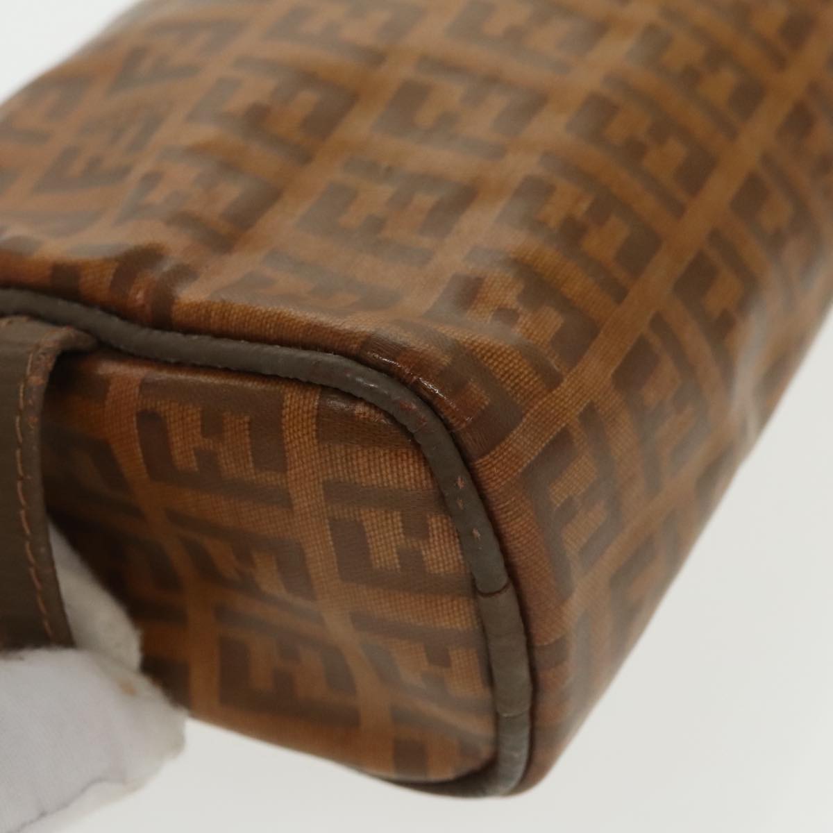 FENDI Zucchino Canvas Clutch Bag Coated Canvas 2Set Brown ti2312