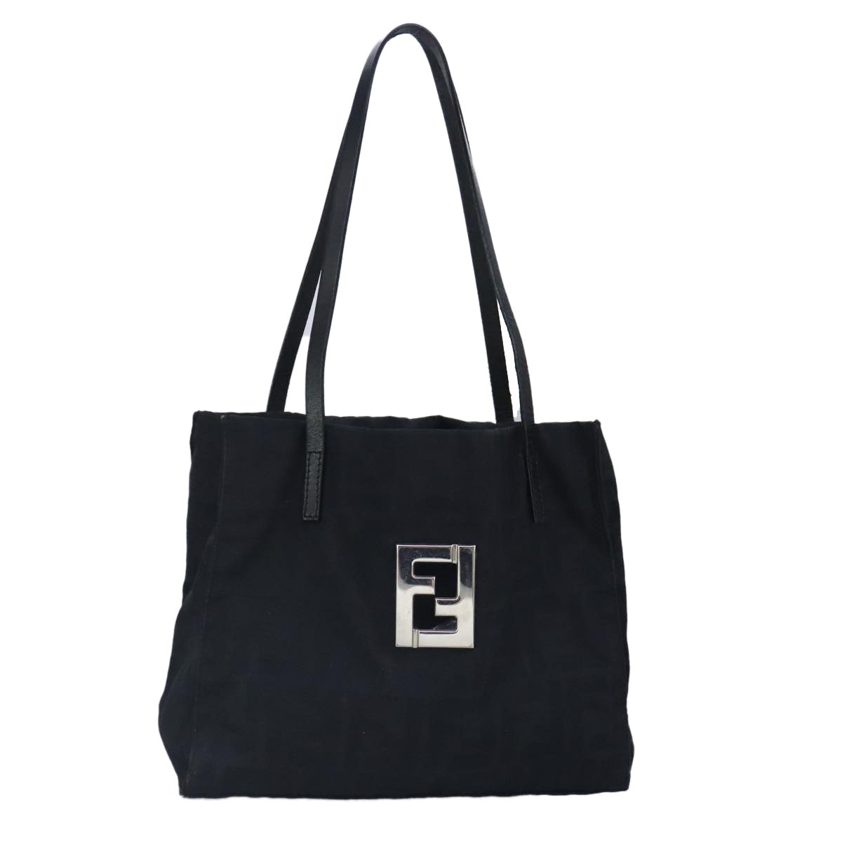 FENDI Zucca Canvas Hand Bag Nylon Black ti2314