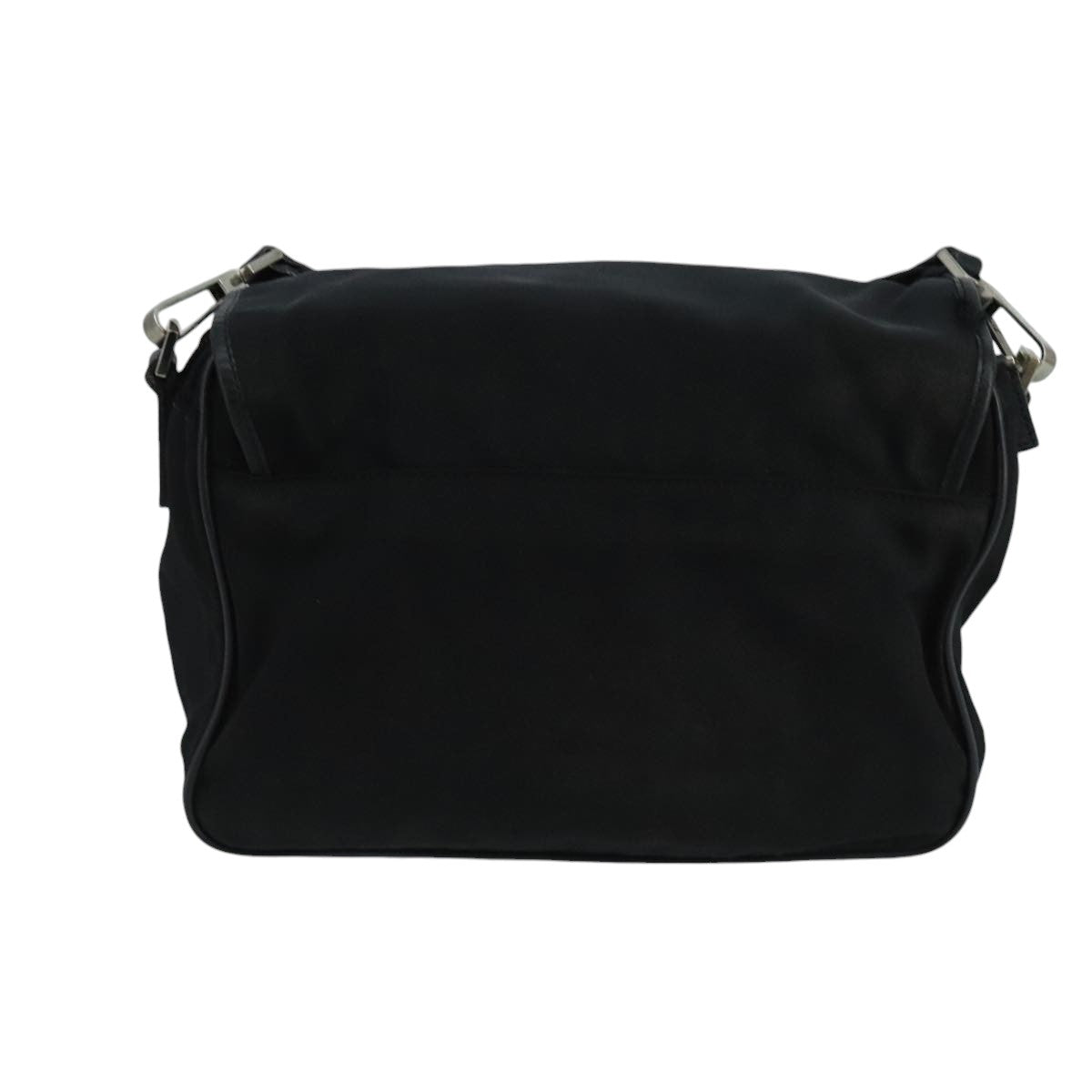 GUCCI Shoulder Bag Nylon Leather Black Silver 019 0375 ti2315