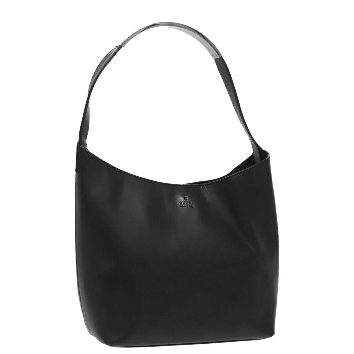 GUCCI Shoulder Bag Leather Black Silver 001 3298 ti2316