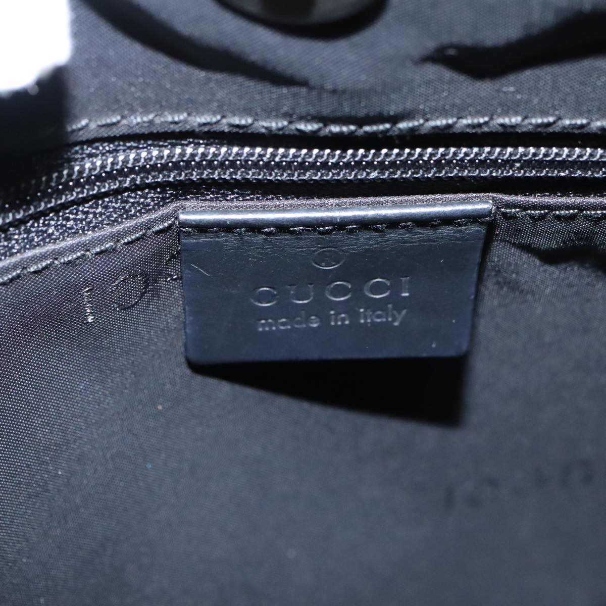 GUCCI Shoulder Bag Leather Black Silver 001 3298 ti2316