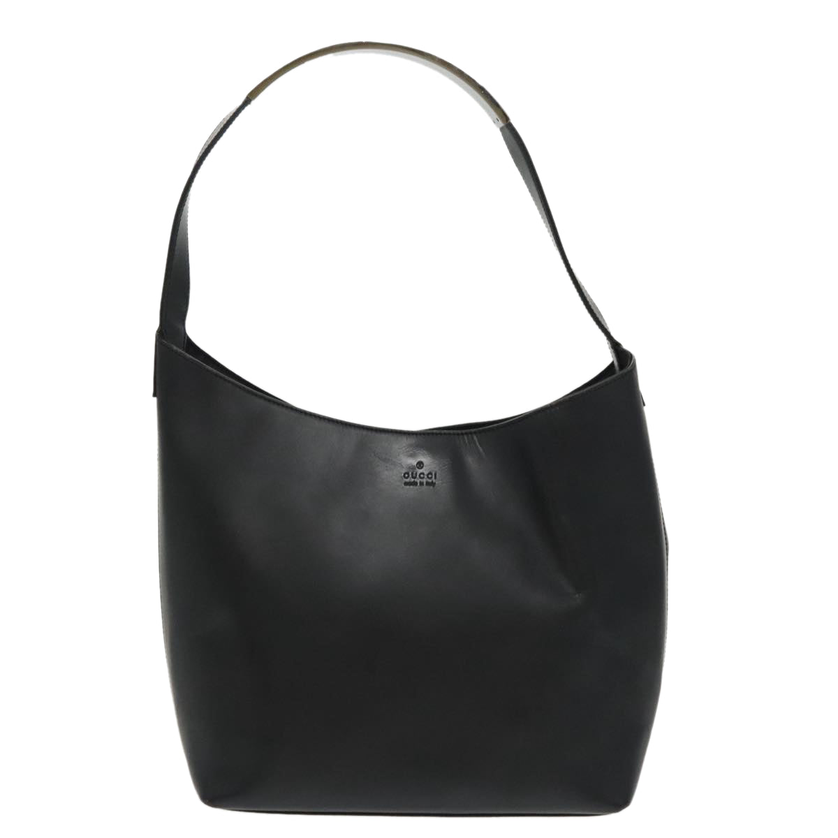 GUCCI Shoulder Bag Leather Black Silver 001 3298 ti2316