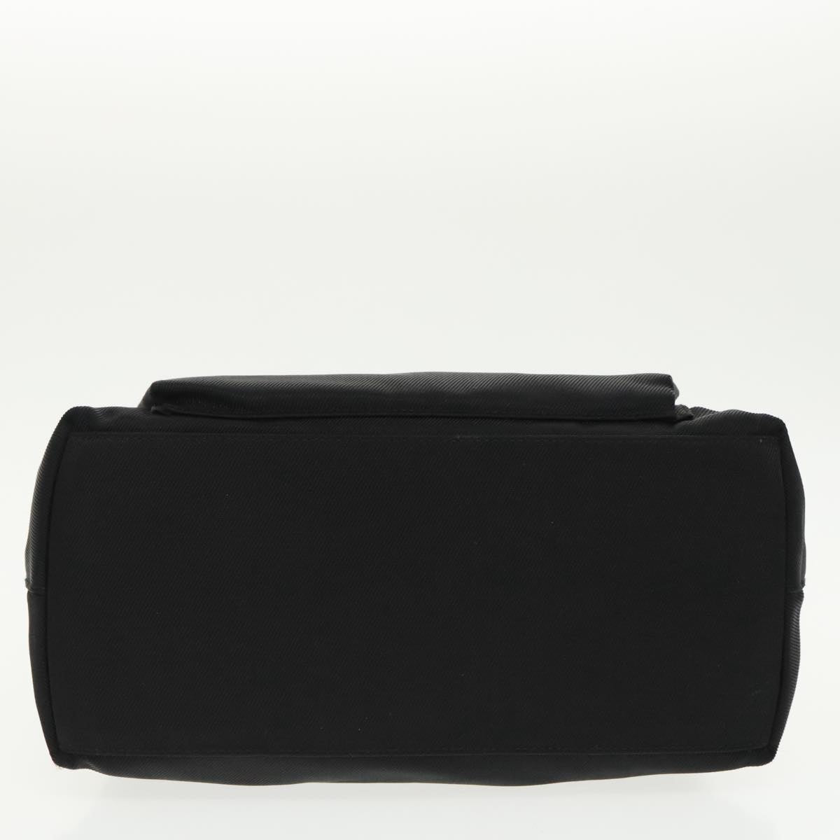 GUCCI Bamboo Hand Bag Nylon Leather 2way Black Silver ti2317