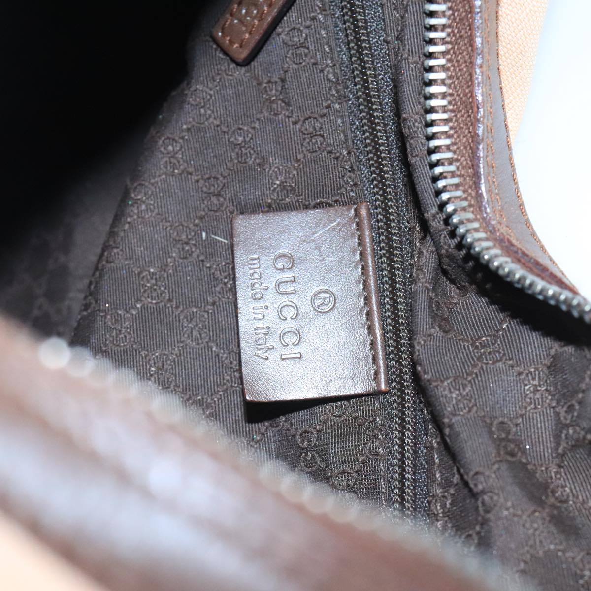 GUCCI Shoulder Bag Canvas Beige Brown Silver 001 4288 ti2331