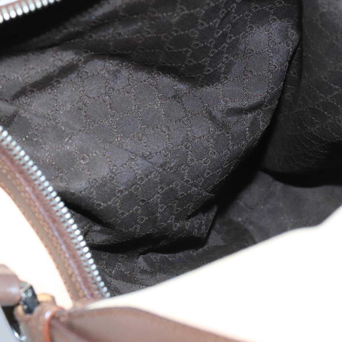 GUCCI Shoulder Bag Canvas Beige Brown Silver 001 4288 ti2331