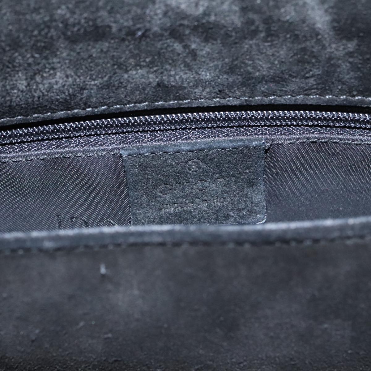 GUCCI Bamboo Shoulder Bag Suede Black 001 3239 ti2332