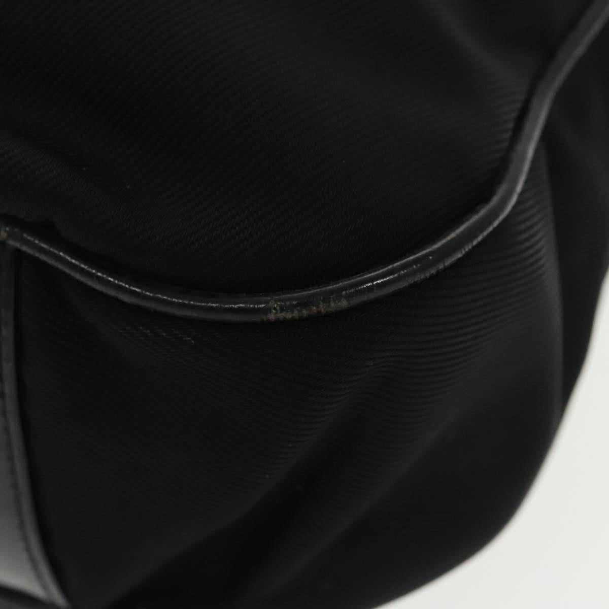 GUCCI Bamboo Hand Bag Nylon Leather 2way Black Silver ti2334