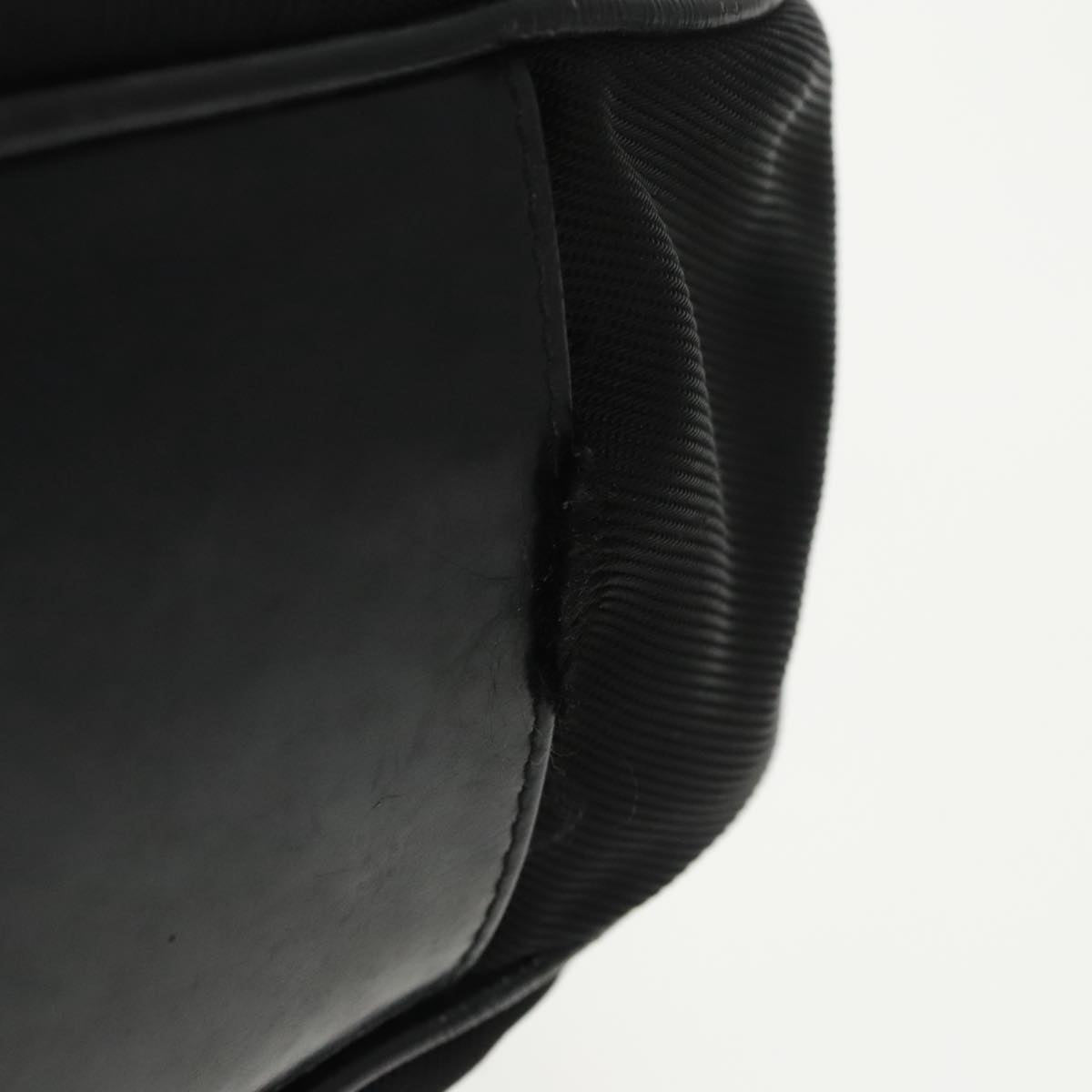 GUCCI Bamboo Hand Bag Nylon Leather 2way Black Silver ti2334