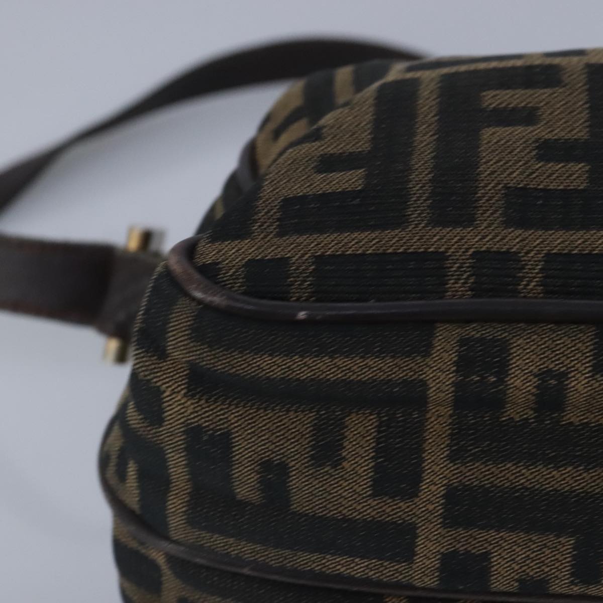 FENDI Zucca Canvas Shoulder Bag Canvas Brown ti2335